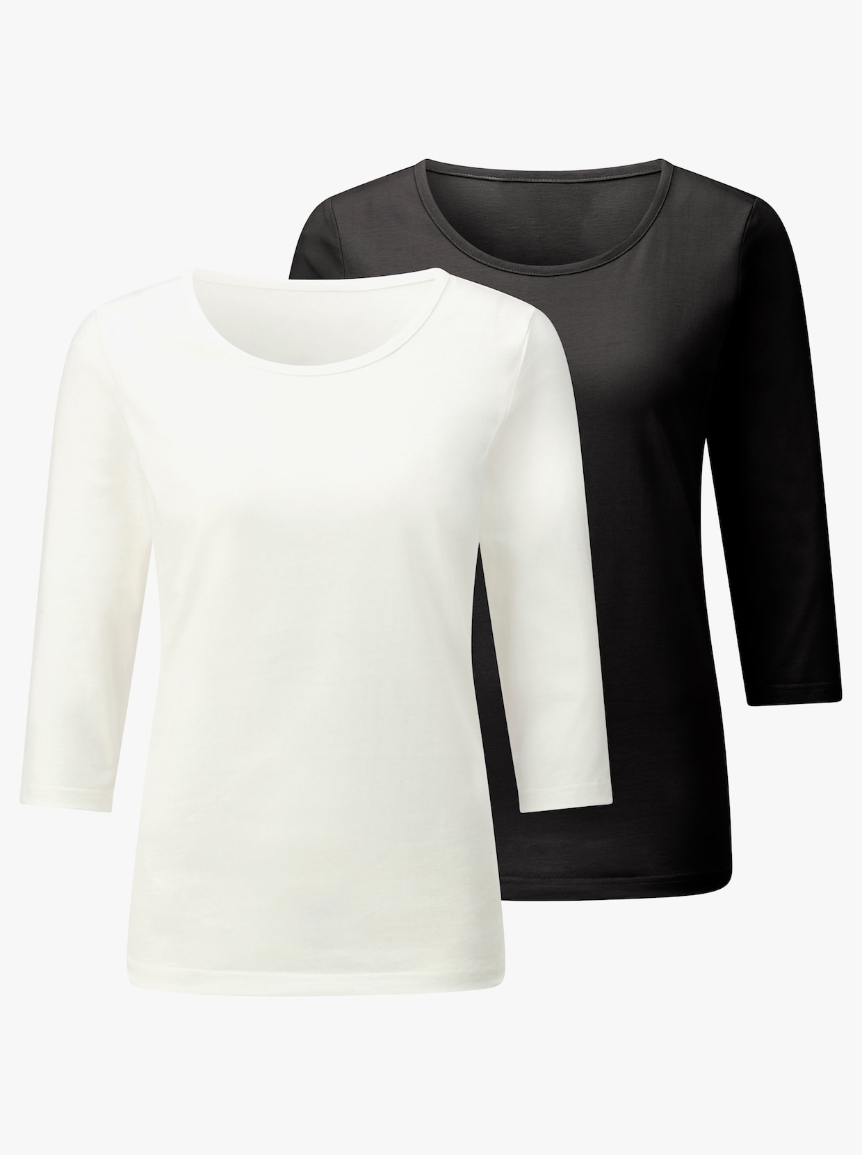 3/4-Arm-Shirt - schwarz + ecru