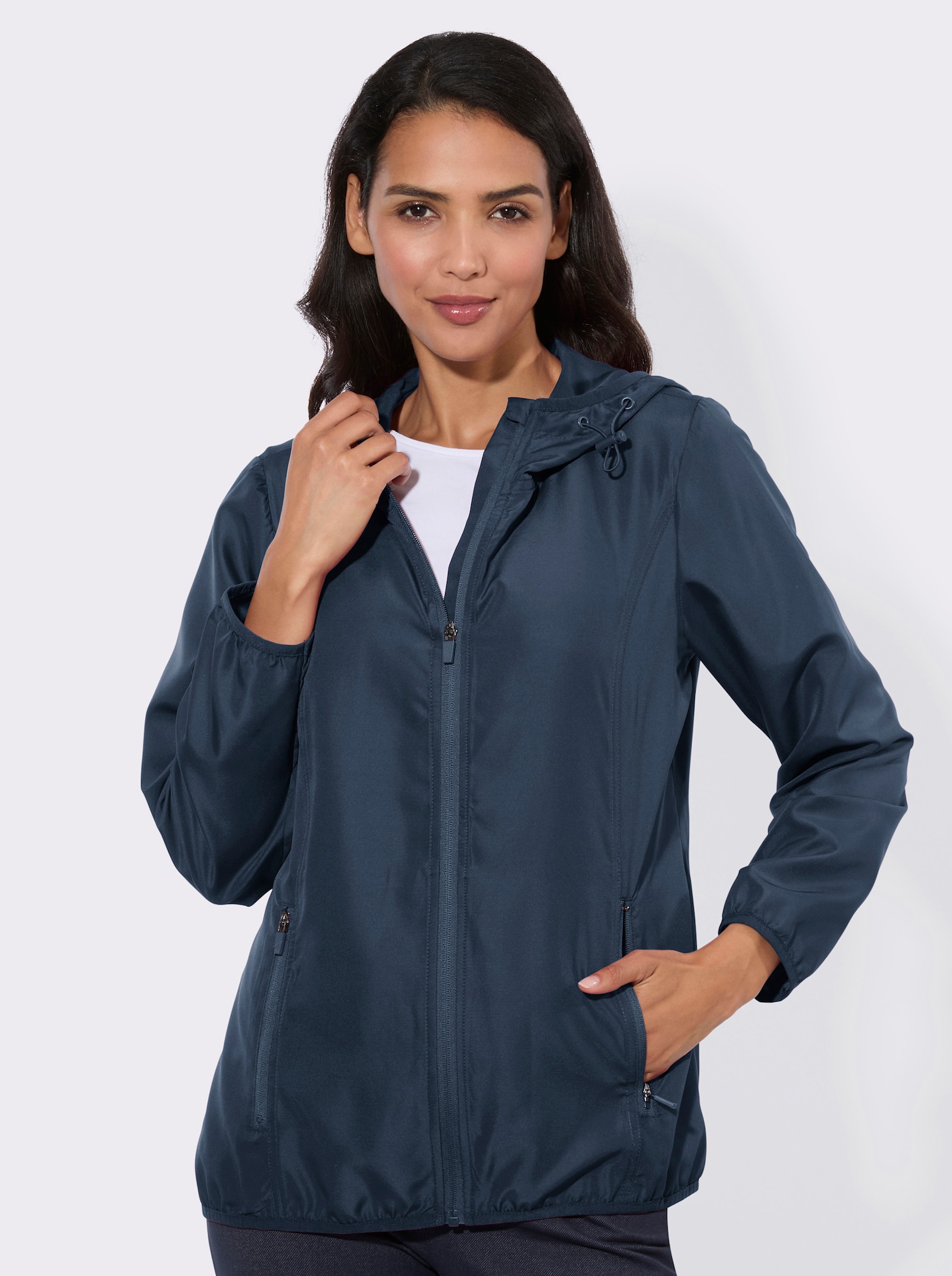 Funktionsjacke atmungsaktiv und wasserabweisend - dunkelblau
