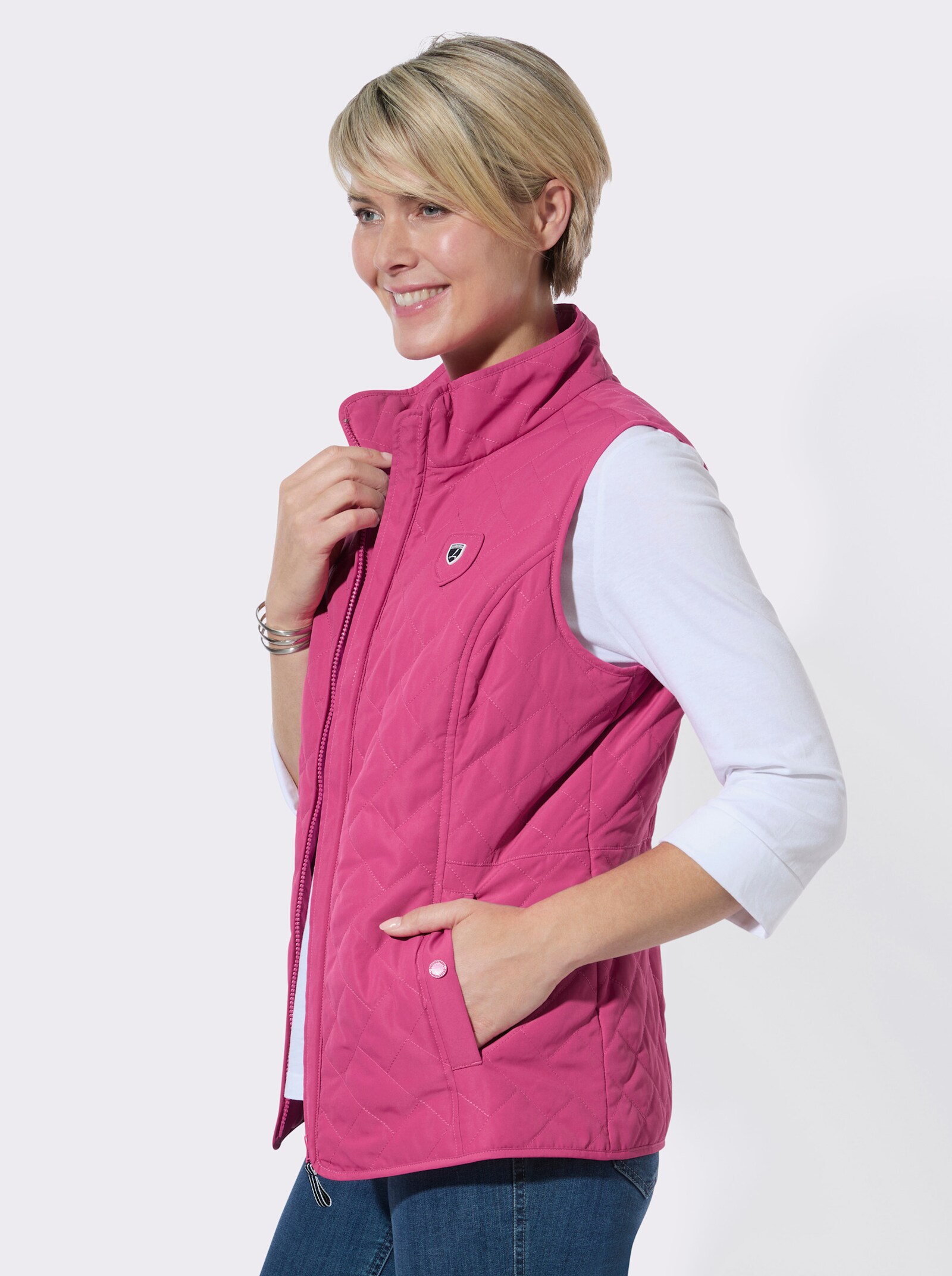 Steppweste mit Taillenbetonung - fuchsia