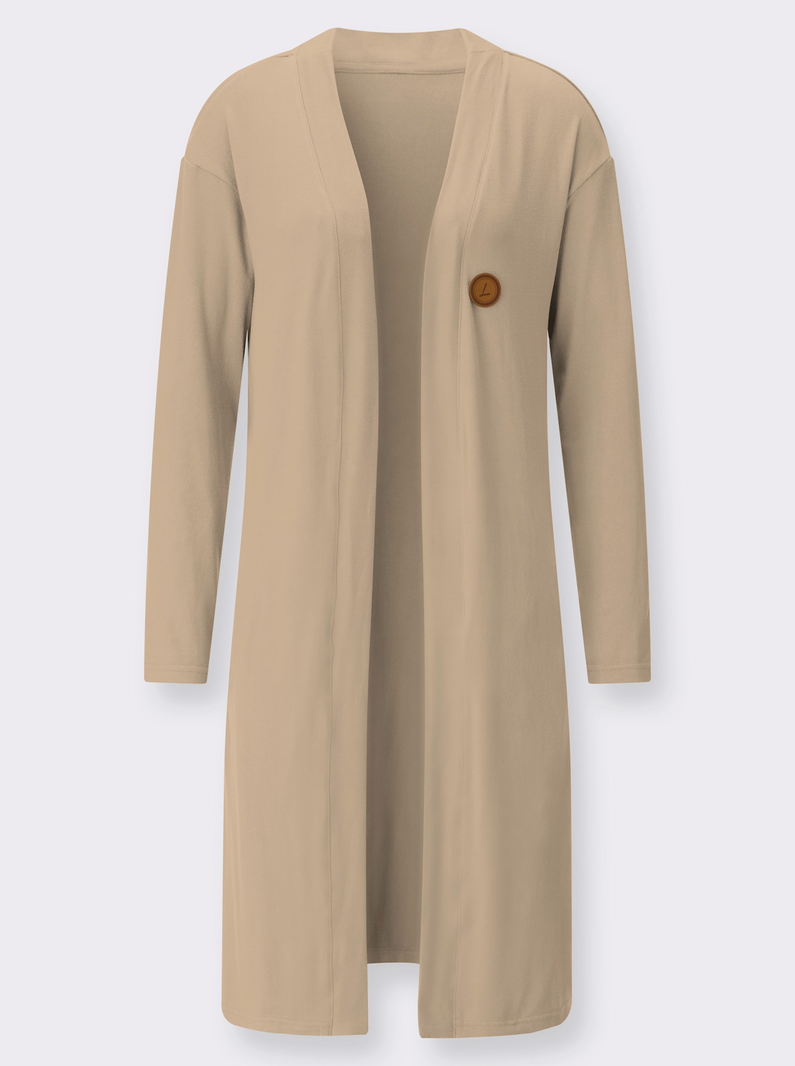 Shirtjacke in offener Form - beige