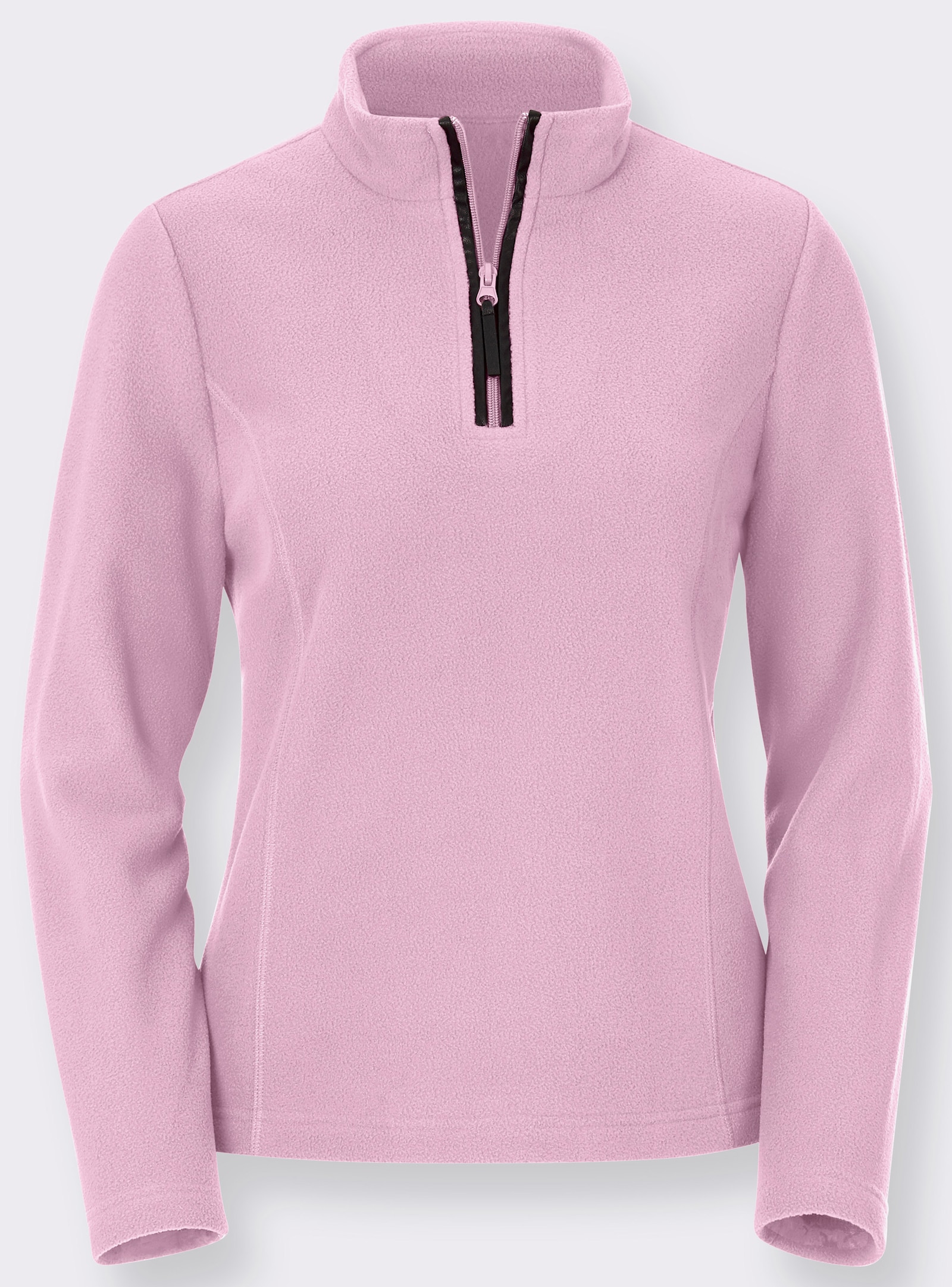 Fleeceshirt in antipilling-uitvoering - oudroze