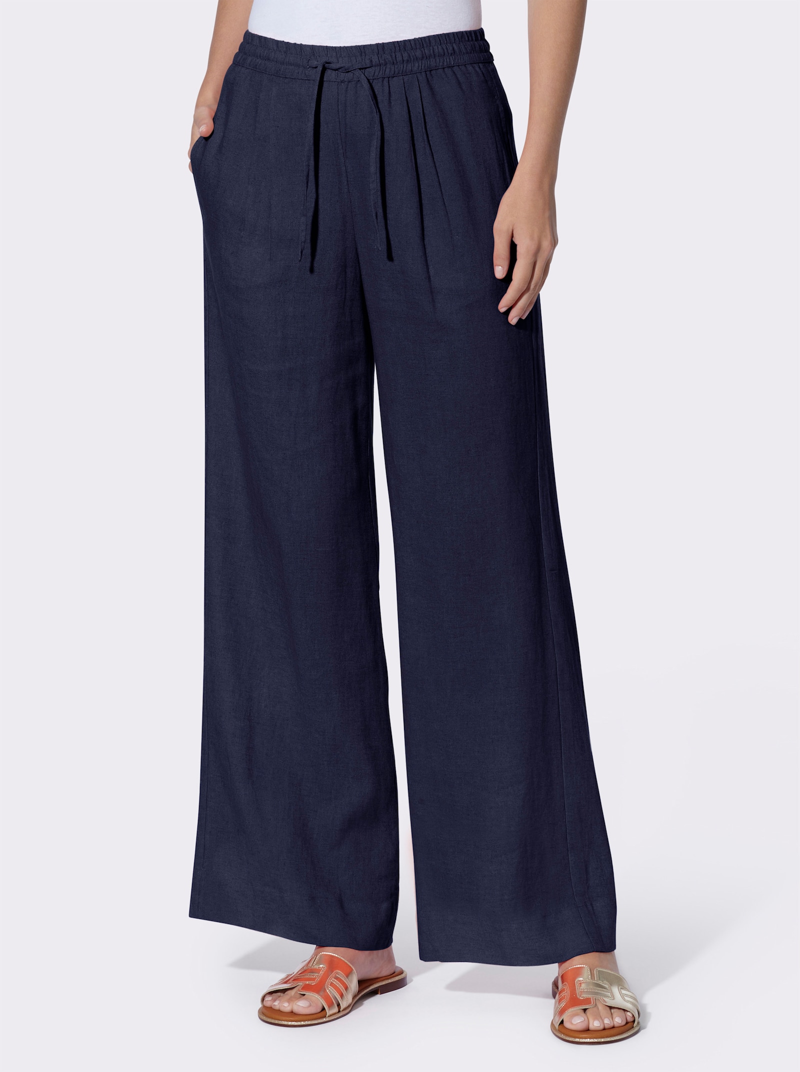 heine Hose mit Bundfalten - marine