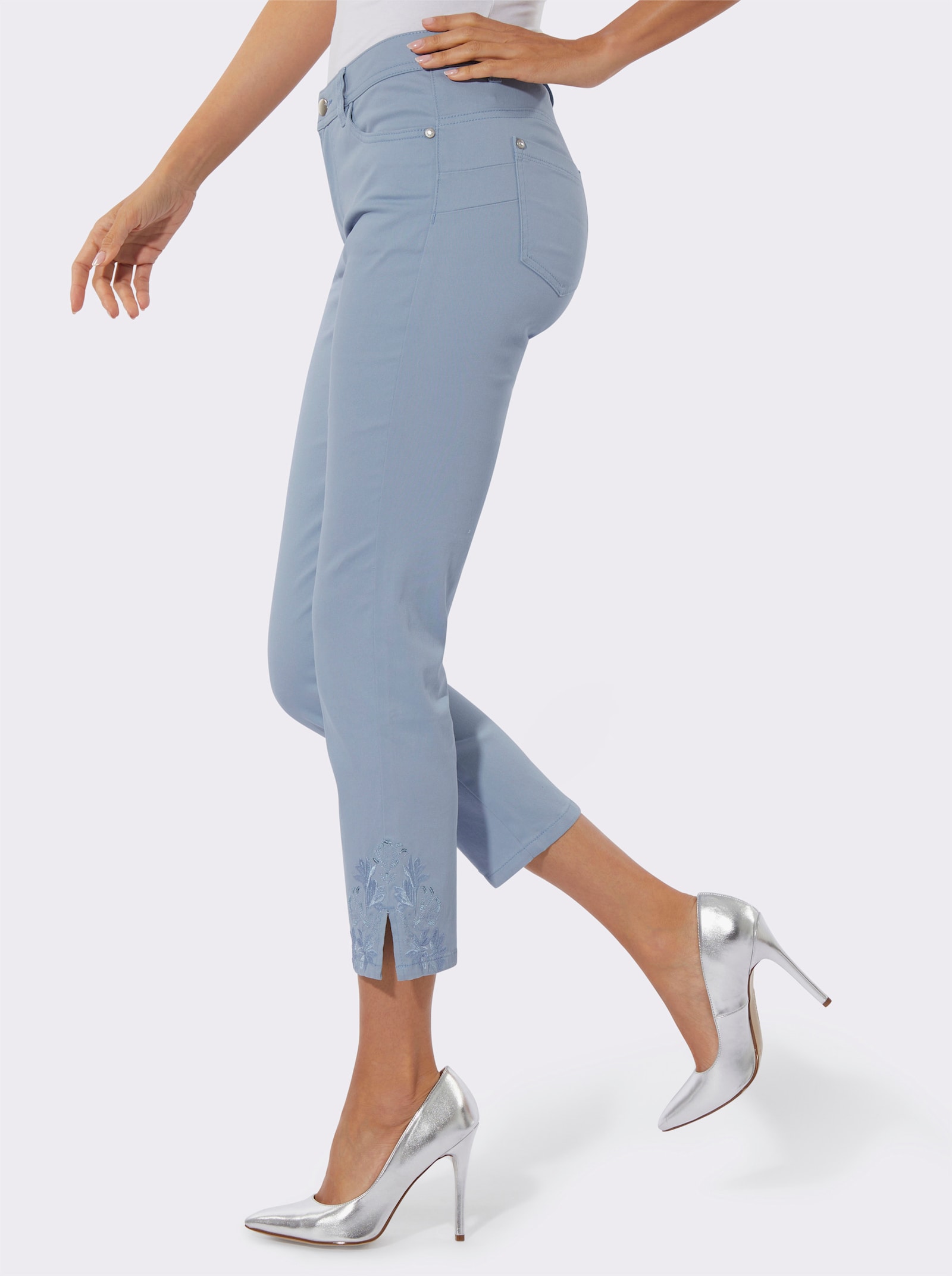 7/8-Jeans in Baumwoll-Stretch-Qualität - bleu