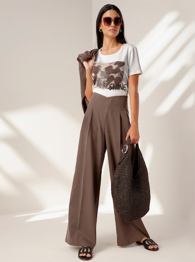 heine T-Shirt mit Ziernieten - ecru
