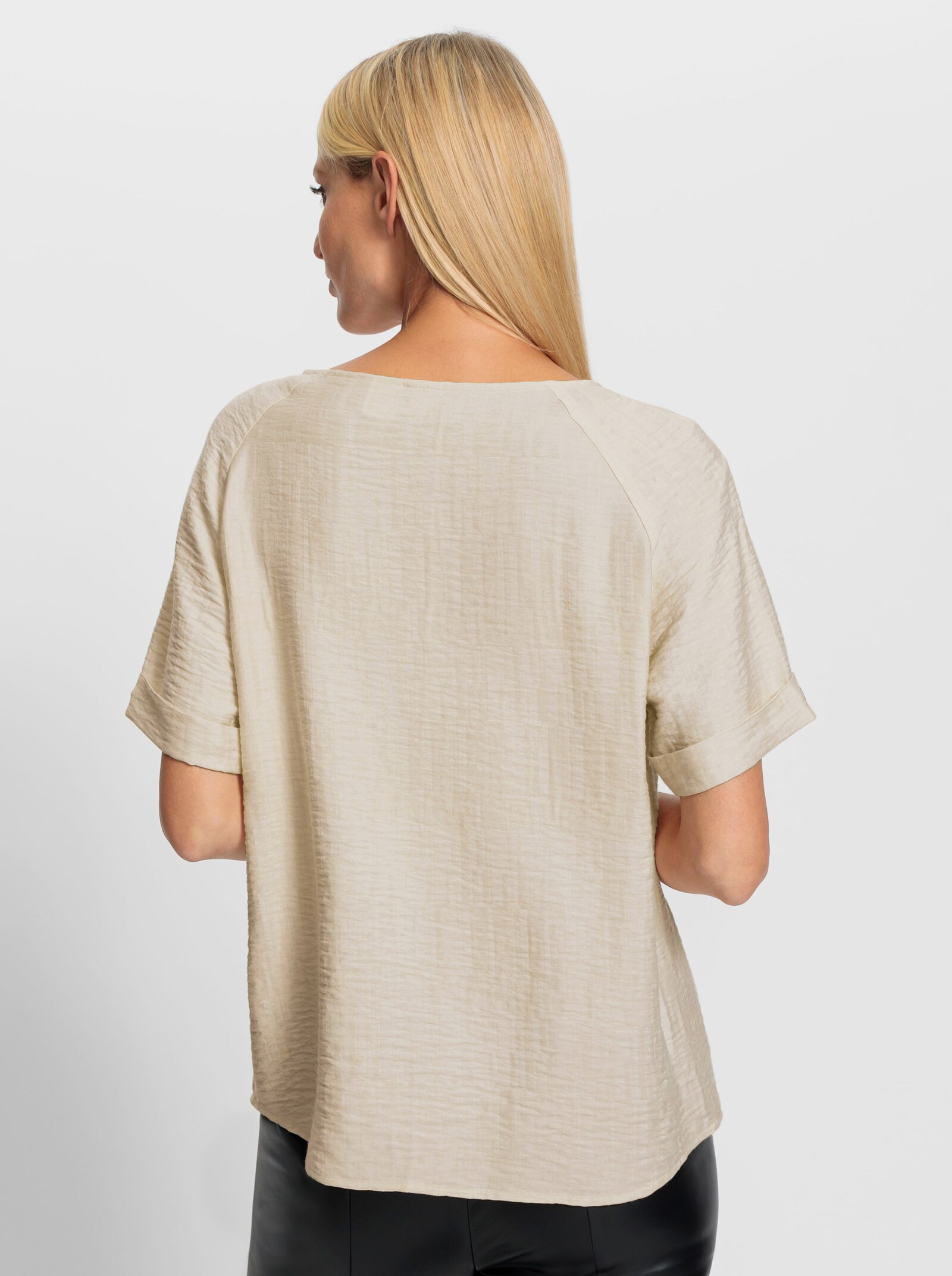 heine Schlupfbluse in Crinkle-Optik - sand