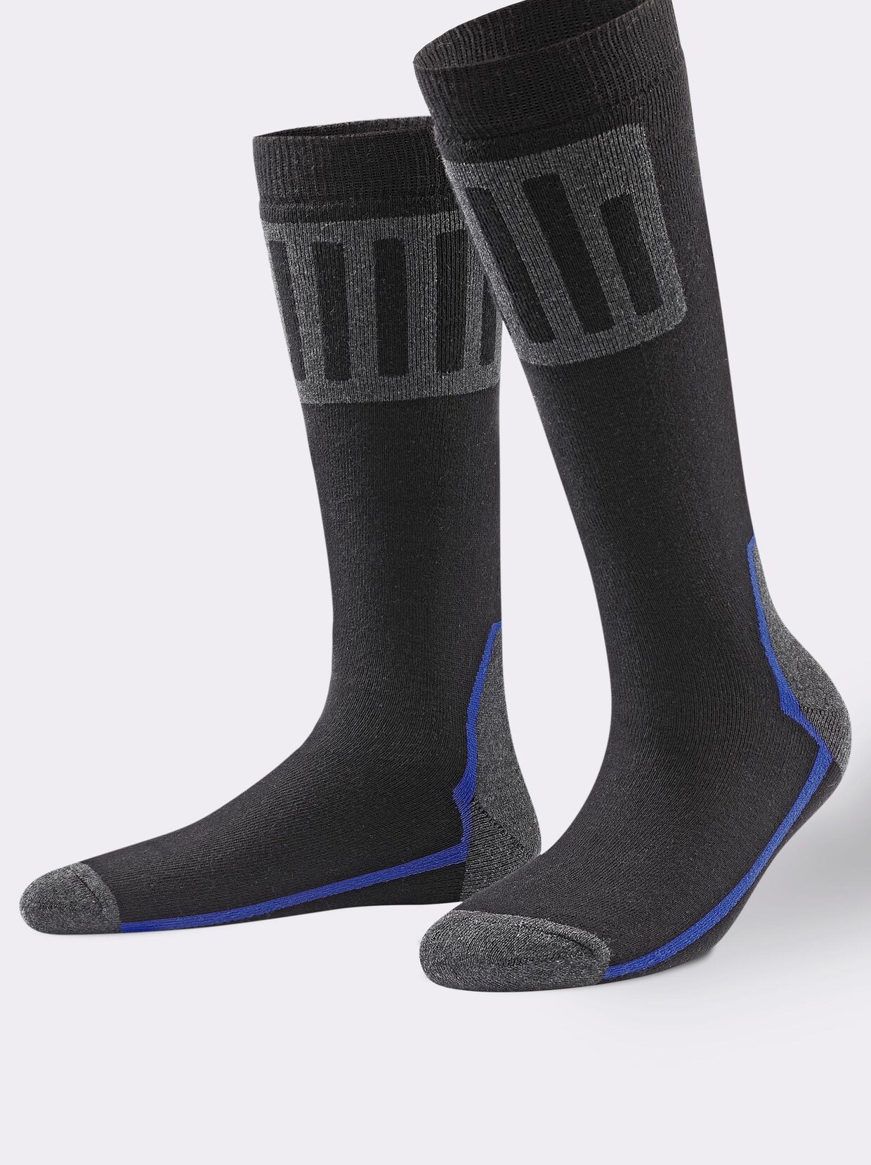 wäschepur Ski-Socken - schwarz-grau
