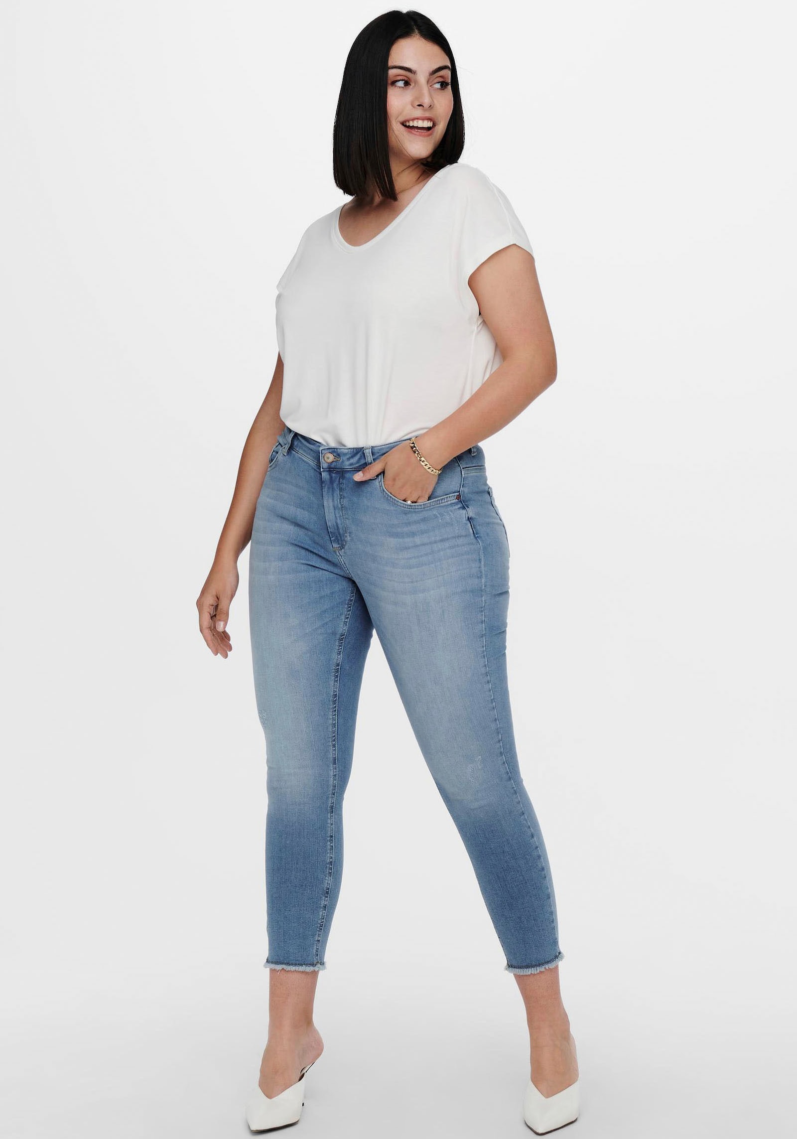 ONLY CARMAKOMA Skinny-fit-Jeans - light blue denim