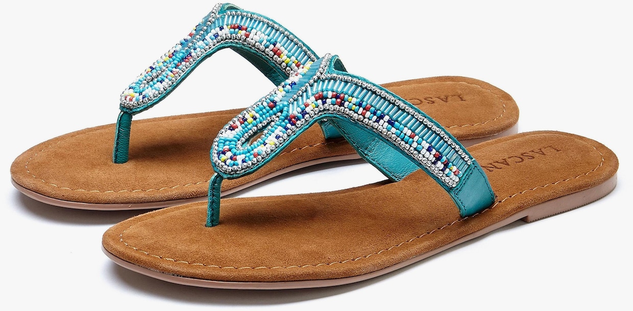 LASCANA Teenslipper - turquoise/blauw