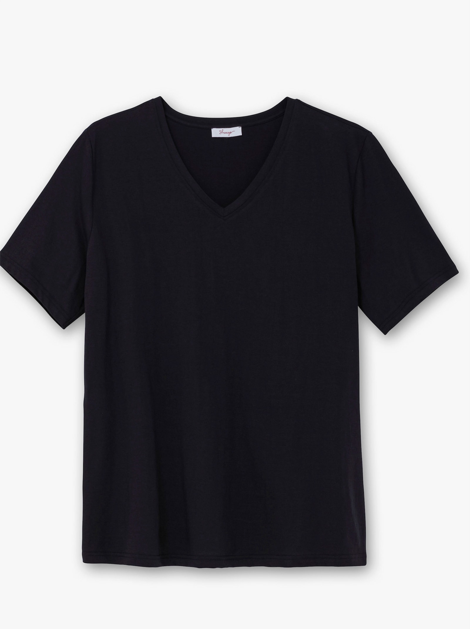 sheego V-Shirt aus leichtem Jersey - tiefblau