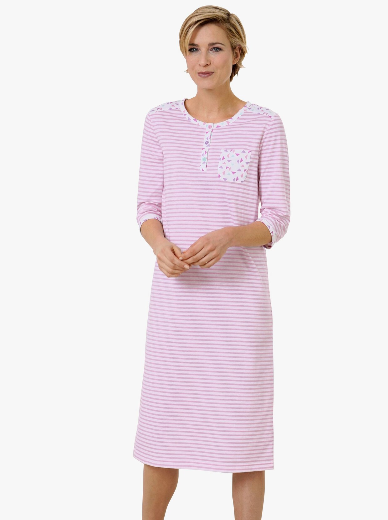 wäschepur Nachthemd - roze gestreept
