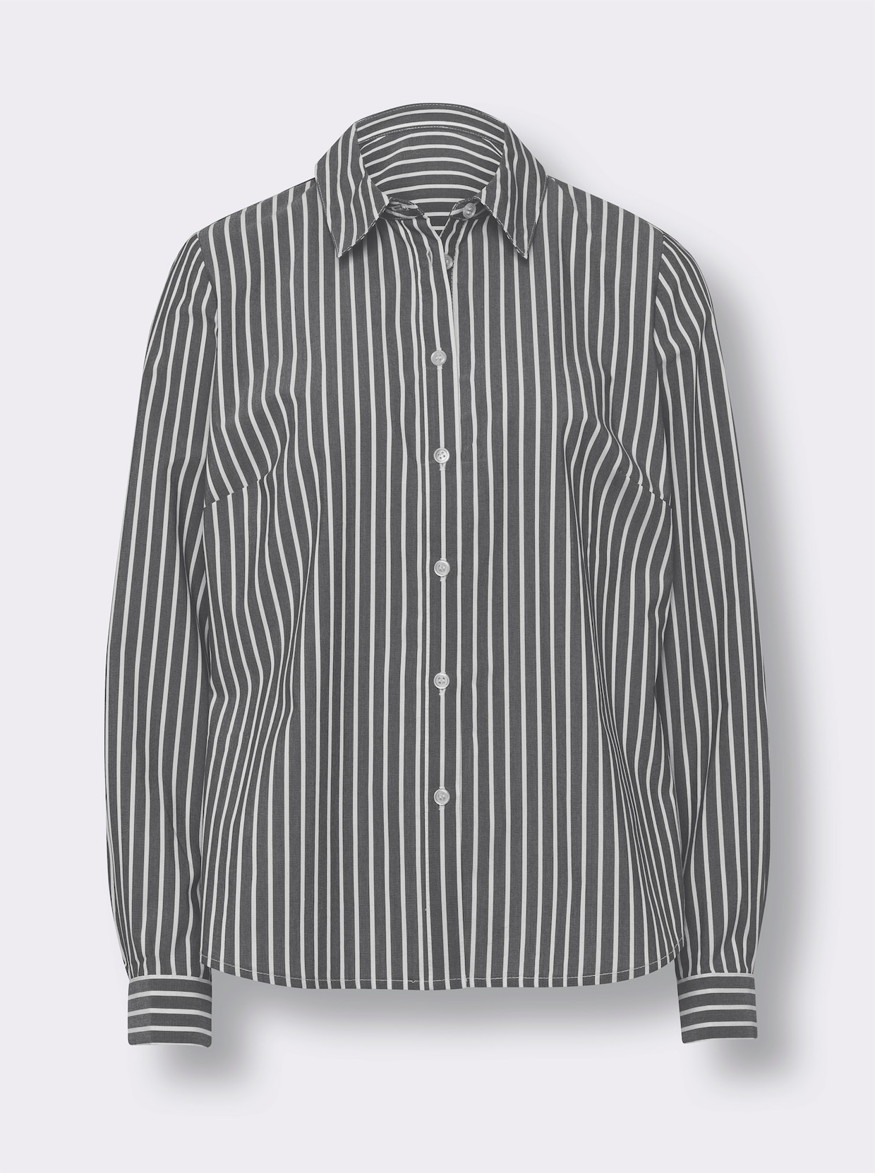 heine Overhemdblouse - marine/wit gestreept