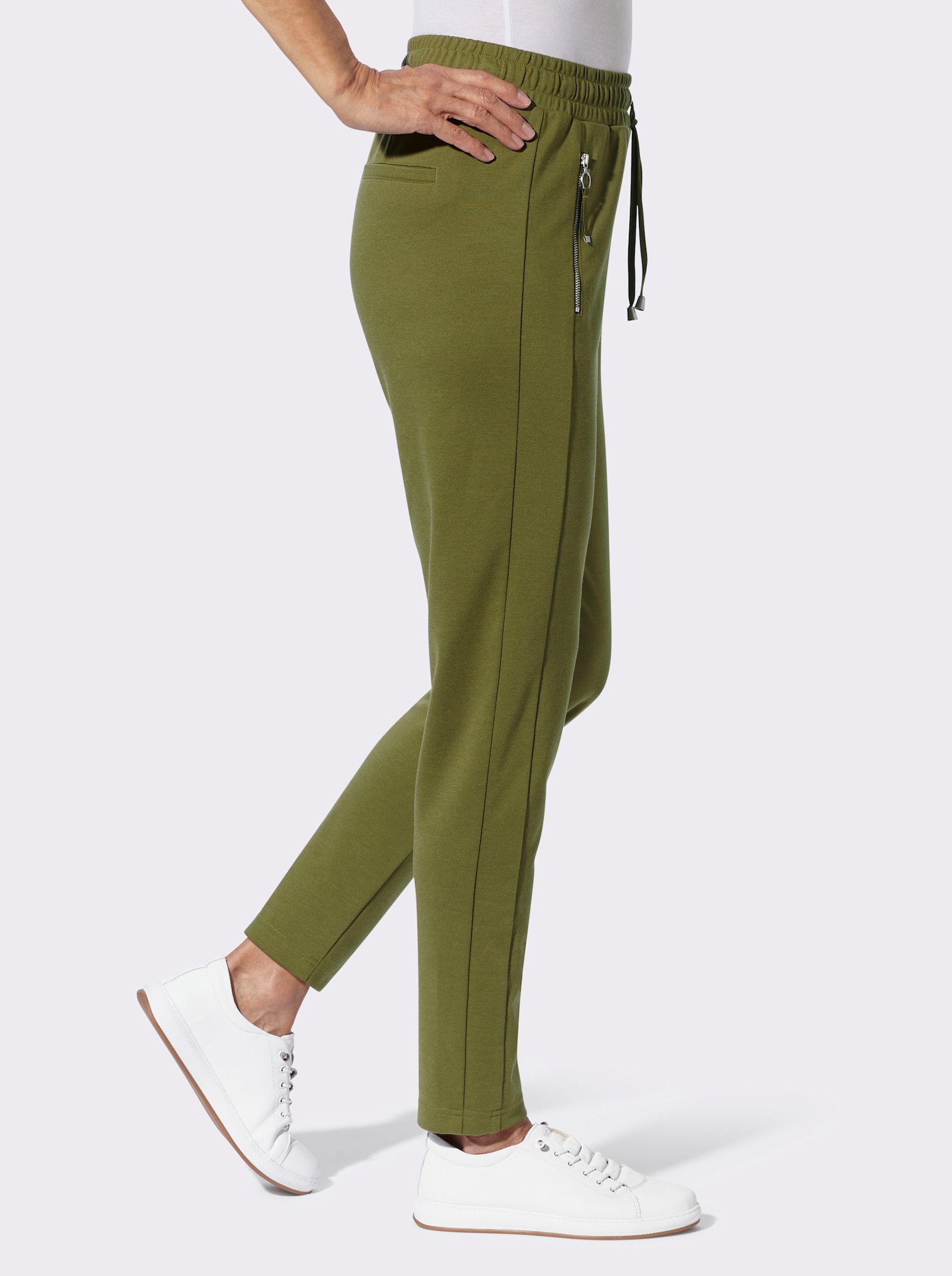  Jogg Pants mit Reißverschluss-Taschen - oliv