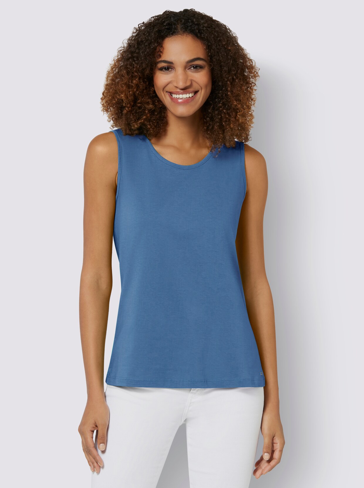 Shirttop - middenblauw