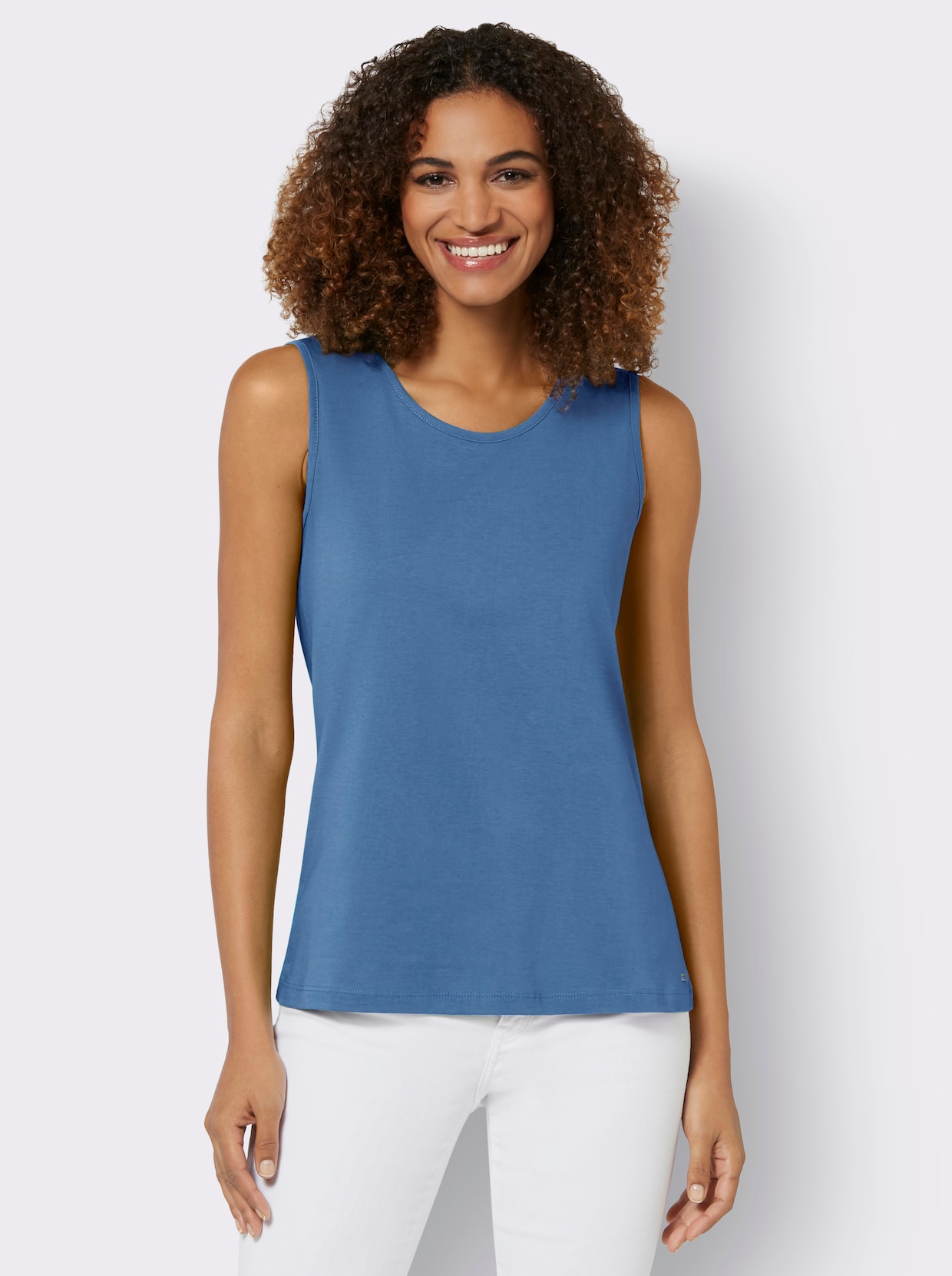 Tričkový top - jemná modrá