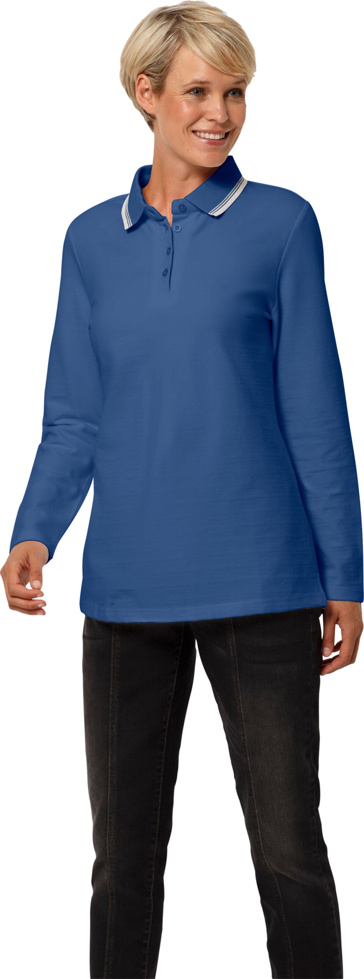 Thumbnail - Langarm-Poloshirt