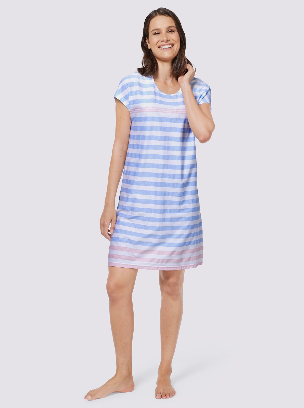 wäschepur Sleepshirts - hellrosé + eisblau