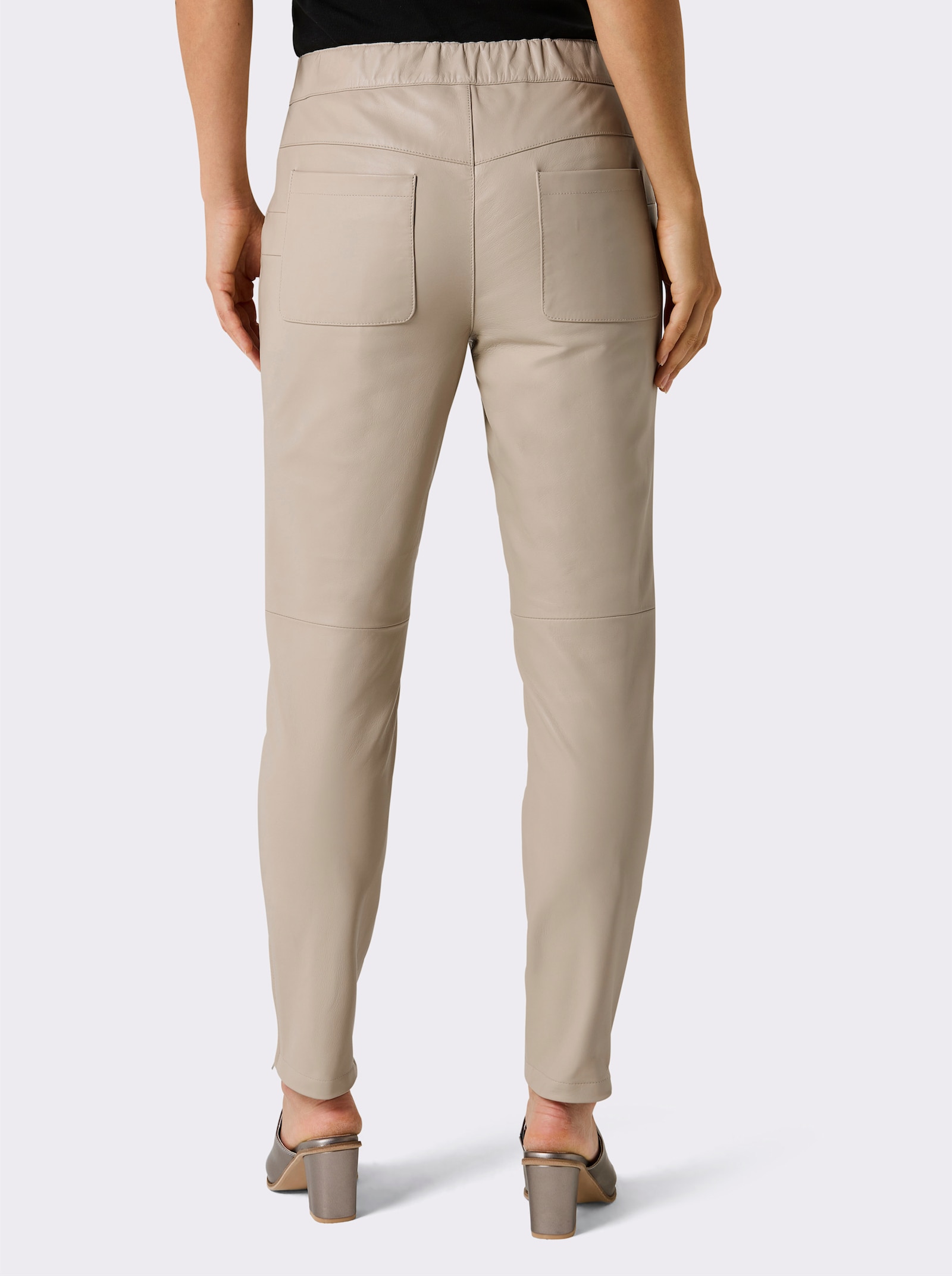 heine Lederhose aus Lamm-Nappa - beige