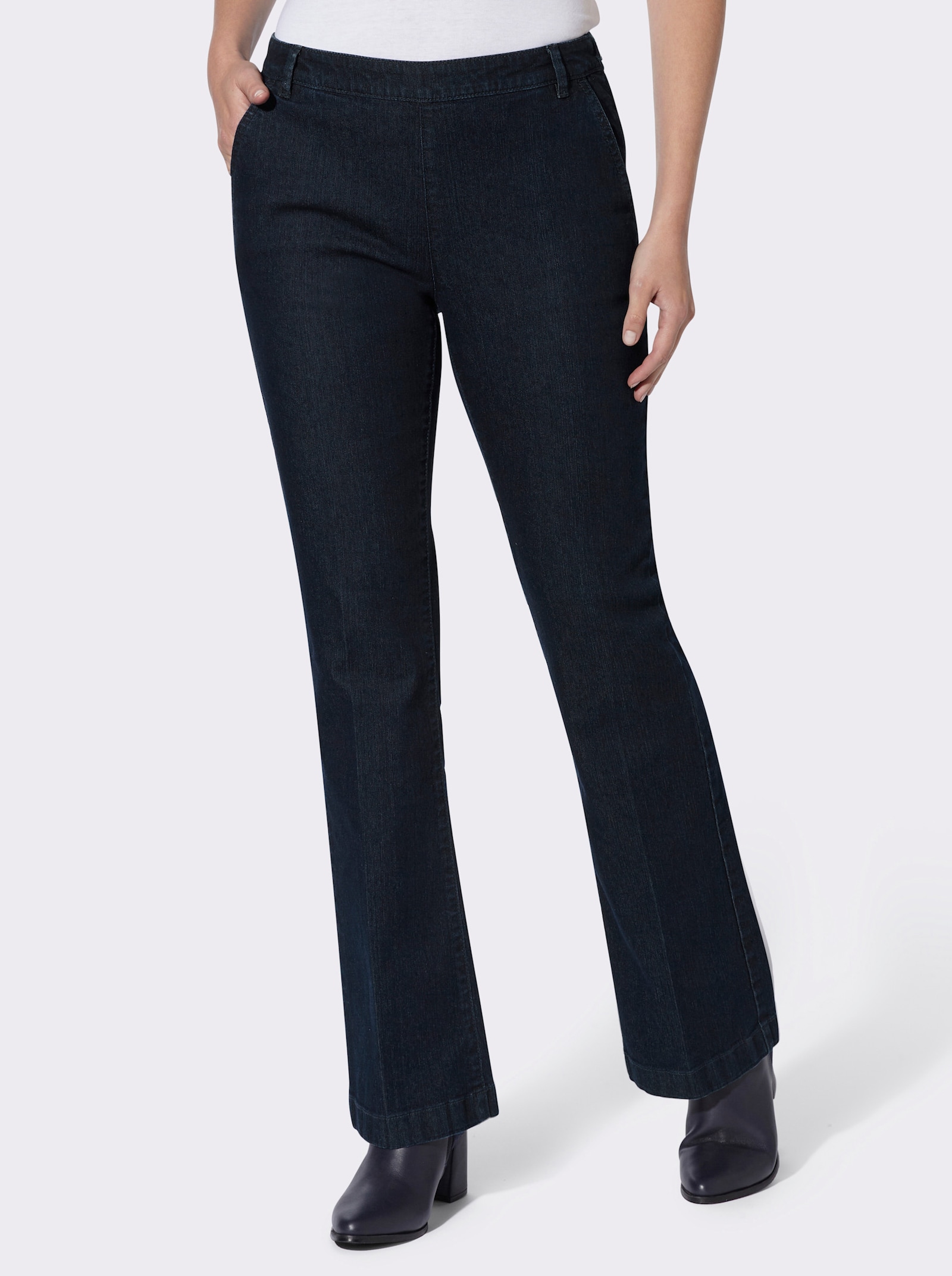 Jeans mit seitlichen Reißverschlüssen - dark blue