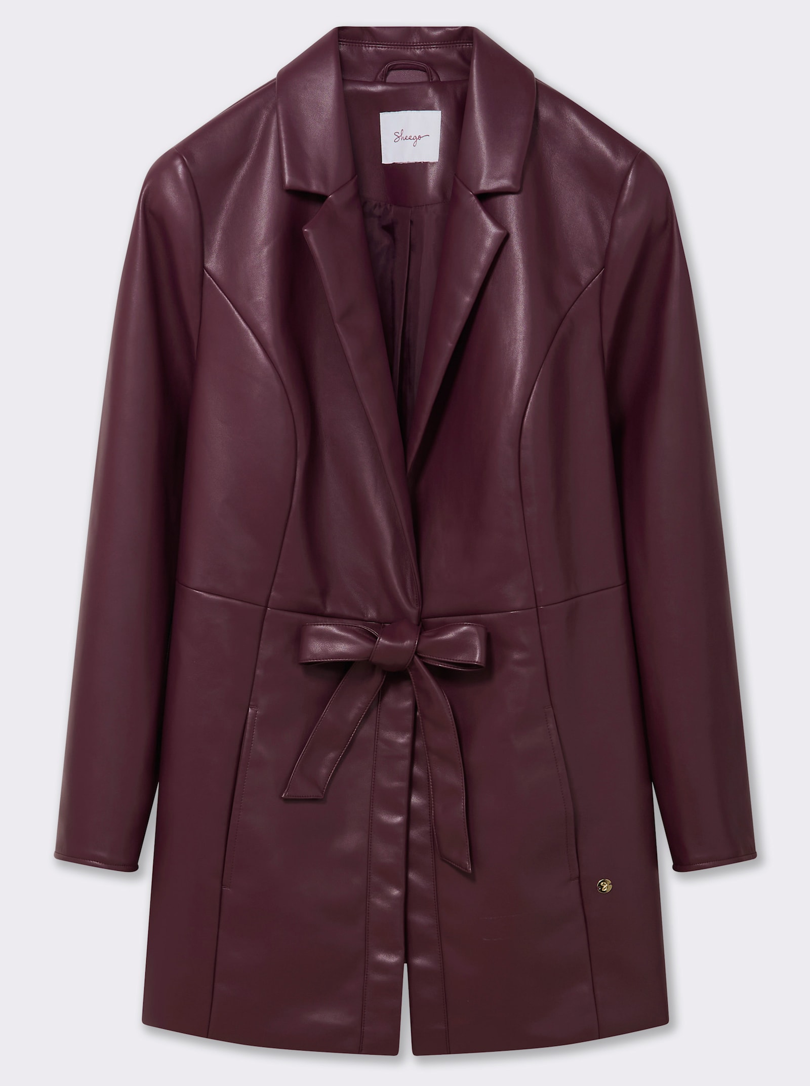 sheego Jacke in Blazer-Optik, mit Bindeband - burgund