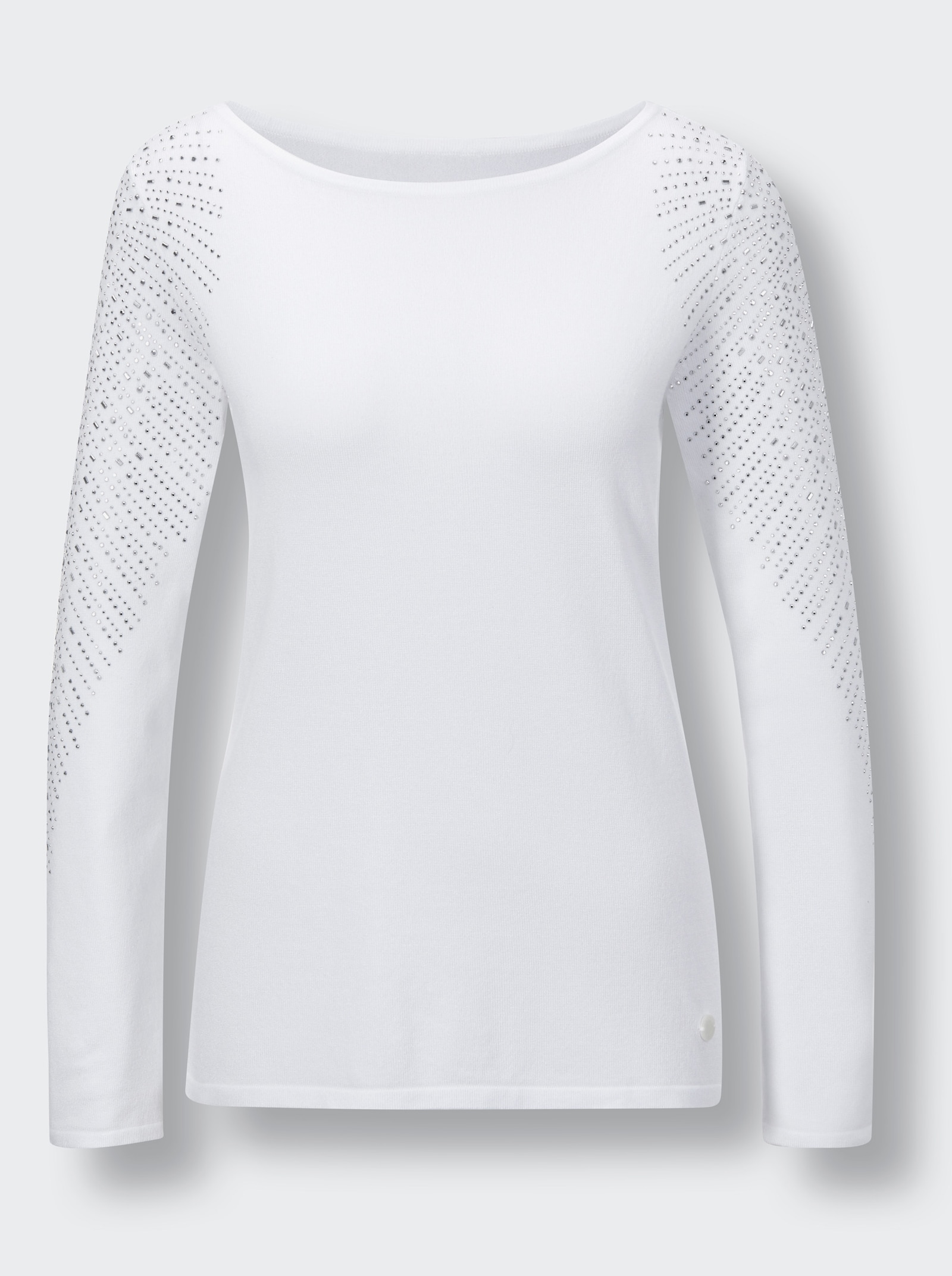 CREATION L PREMIUM Pullover met 3/4-mouwen van fijntricot - wit