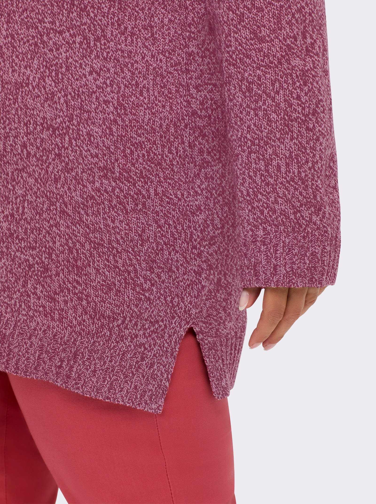 Longpullover aus Melange-Garn - malve-meliert