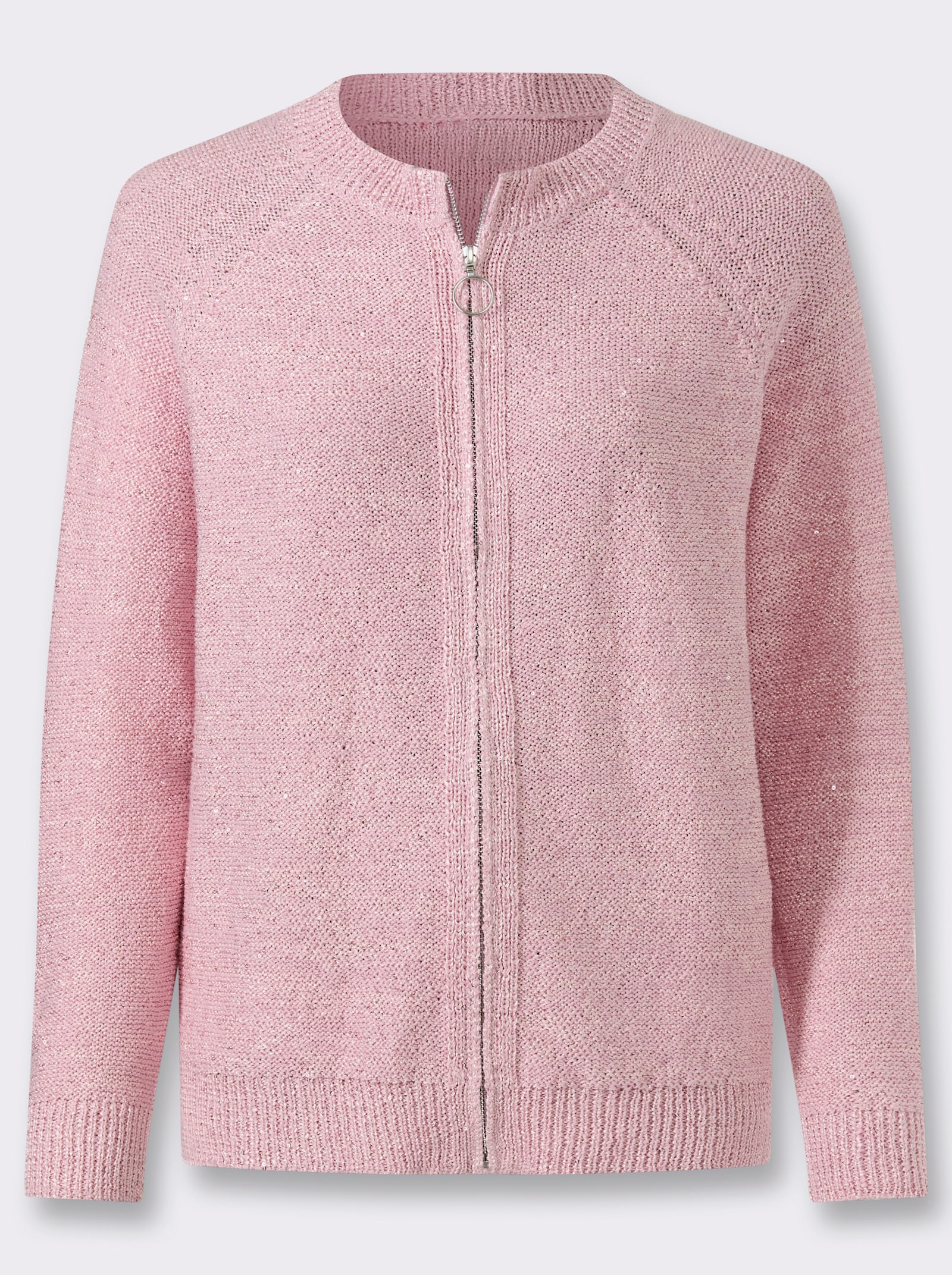 heine Strickjacke mit Pailletten - rosé