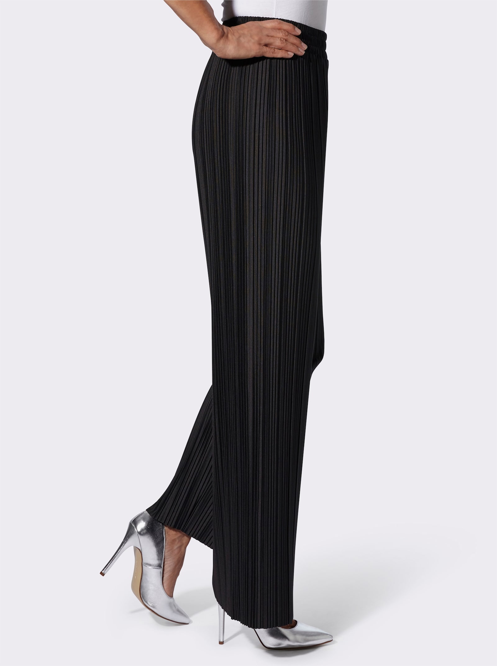 Schlupfhose mit elastischem Bund - schwarz