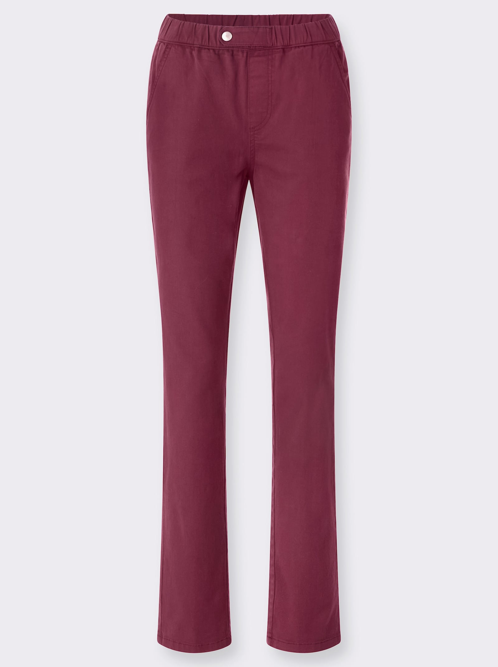 Schlupfjeans mit 2 Taschen vorne - bordeaux