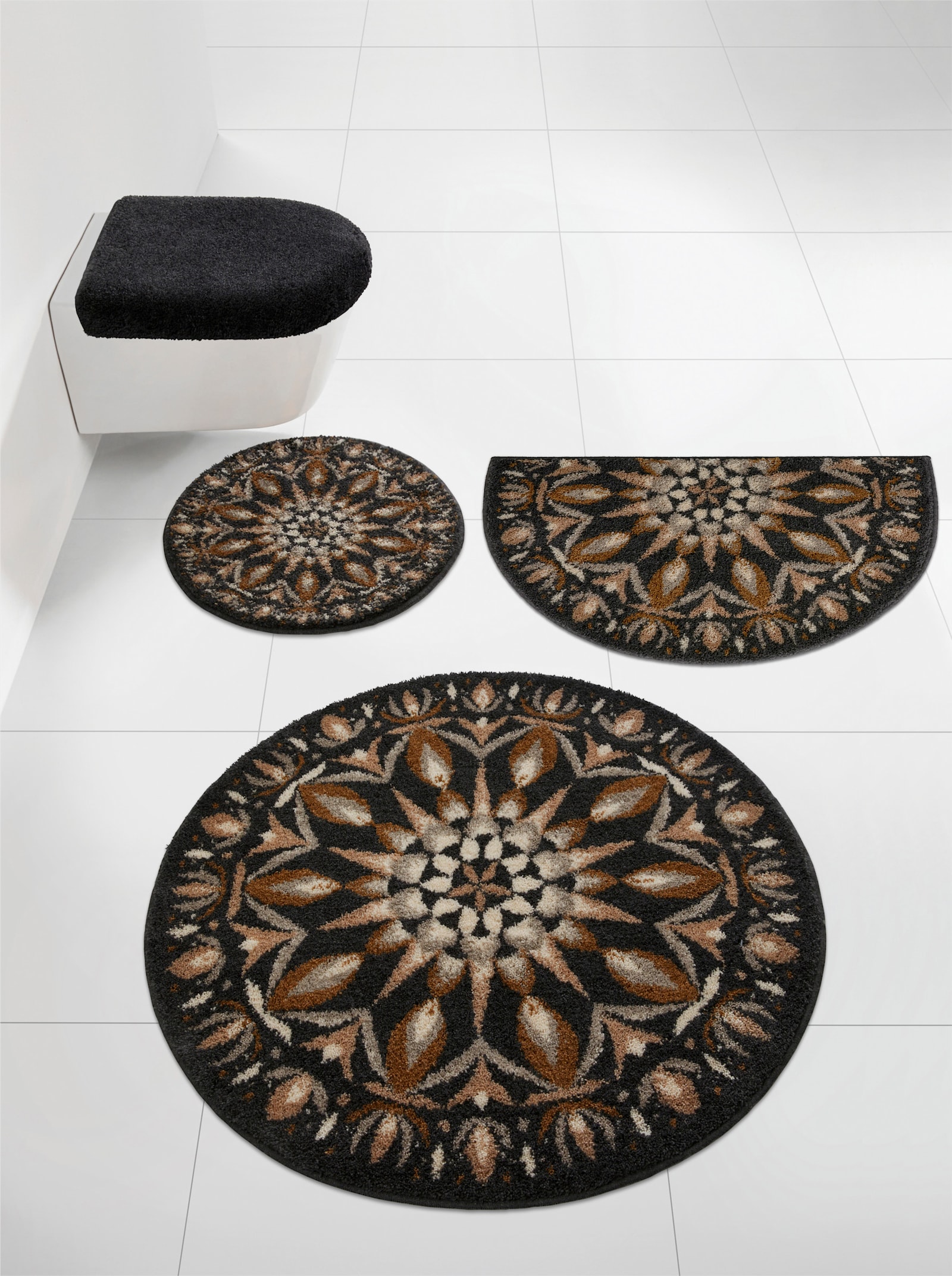 Grund Badematte - anthrazit-gemustert