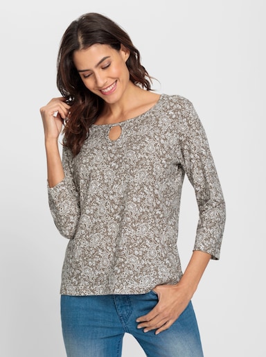 Shirt - taupe-bedruckt