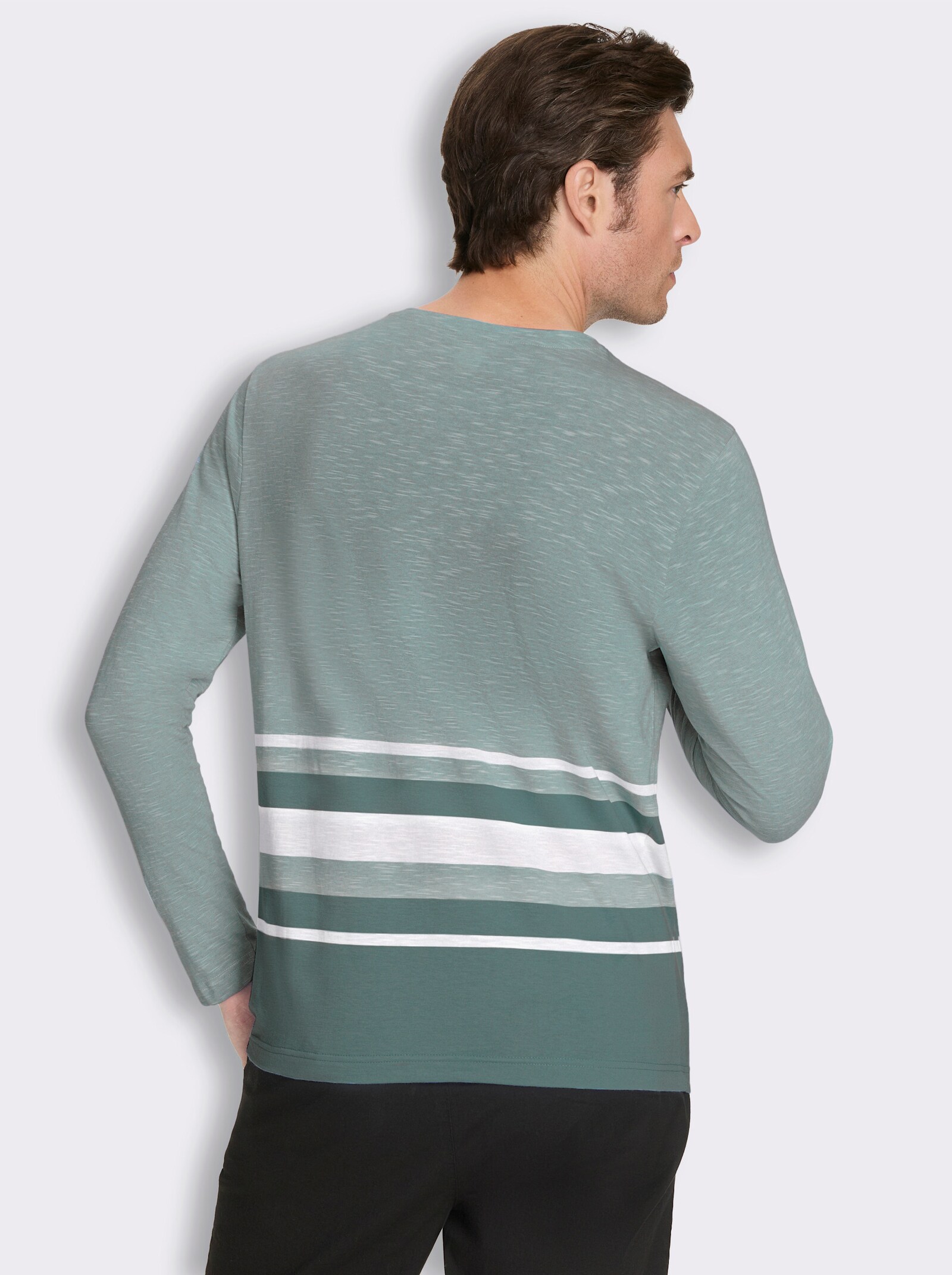Langarmshirt in leicht strukturierter Jersey-Qualität - jade