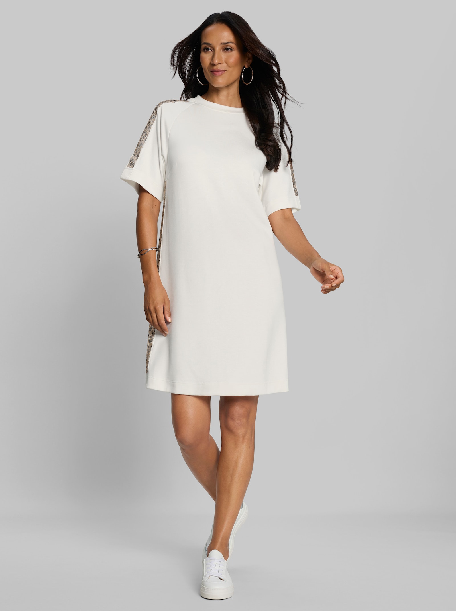 heine Sweatkleid in A-Form - ecru