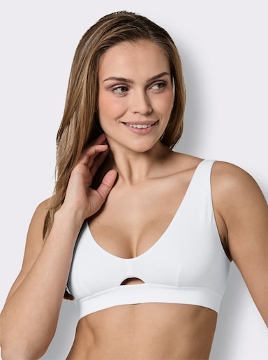 Naturana Schalen-BH ohne Bügel mit Entlastungsträgern - weiß