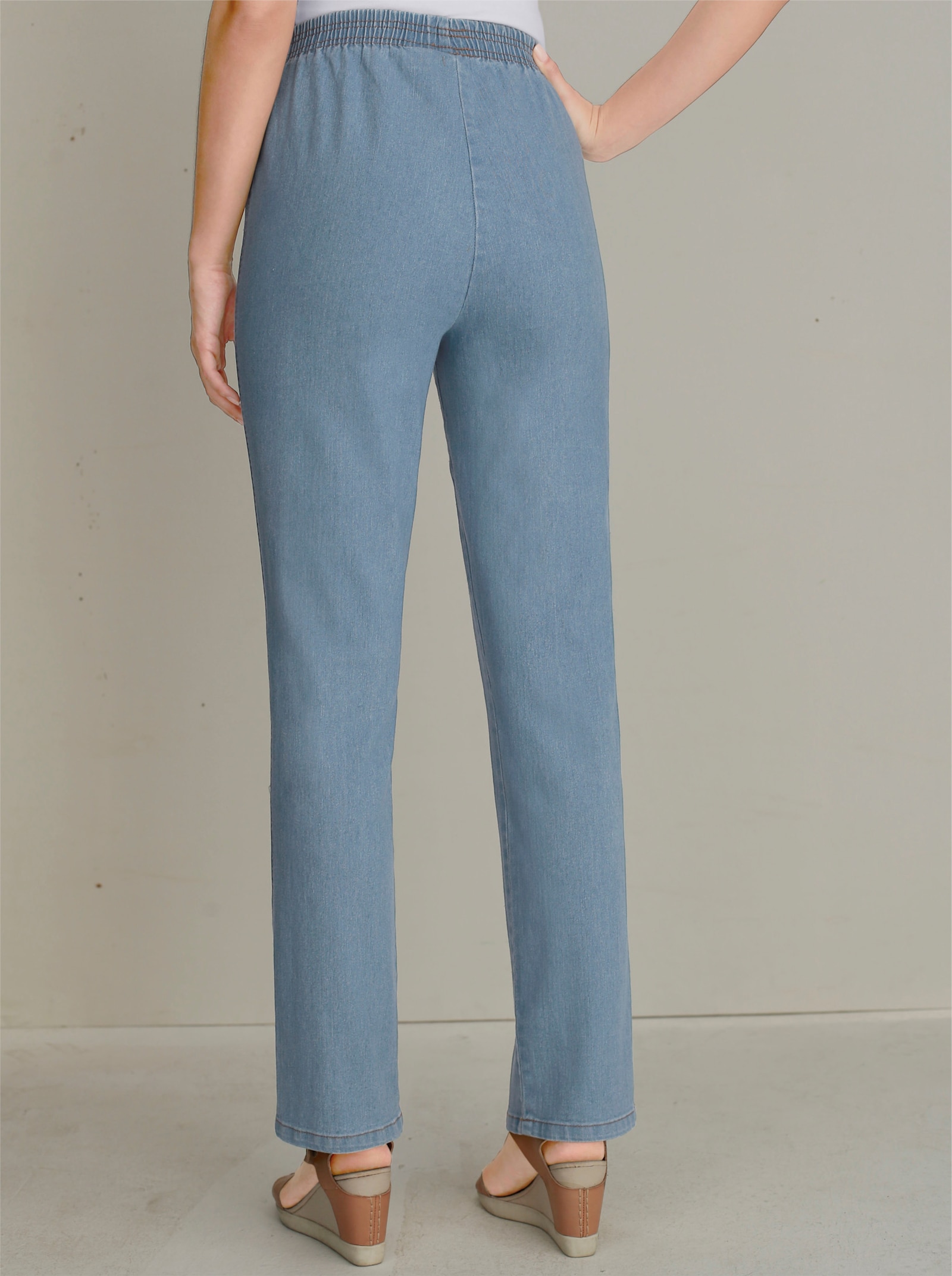 Stretch-Jeans mit Rundum-Dehnbund - blue-bleached
