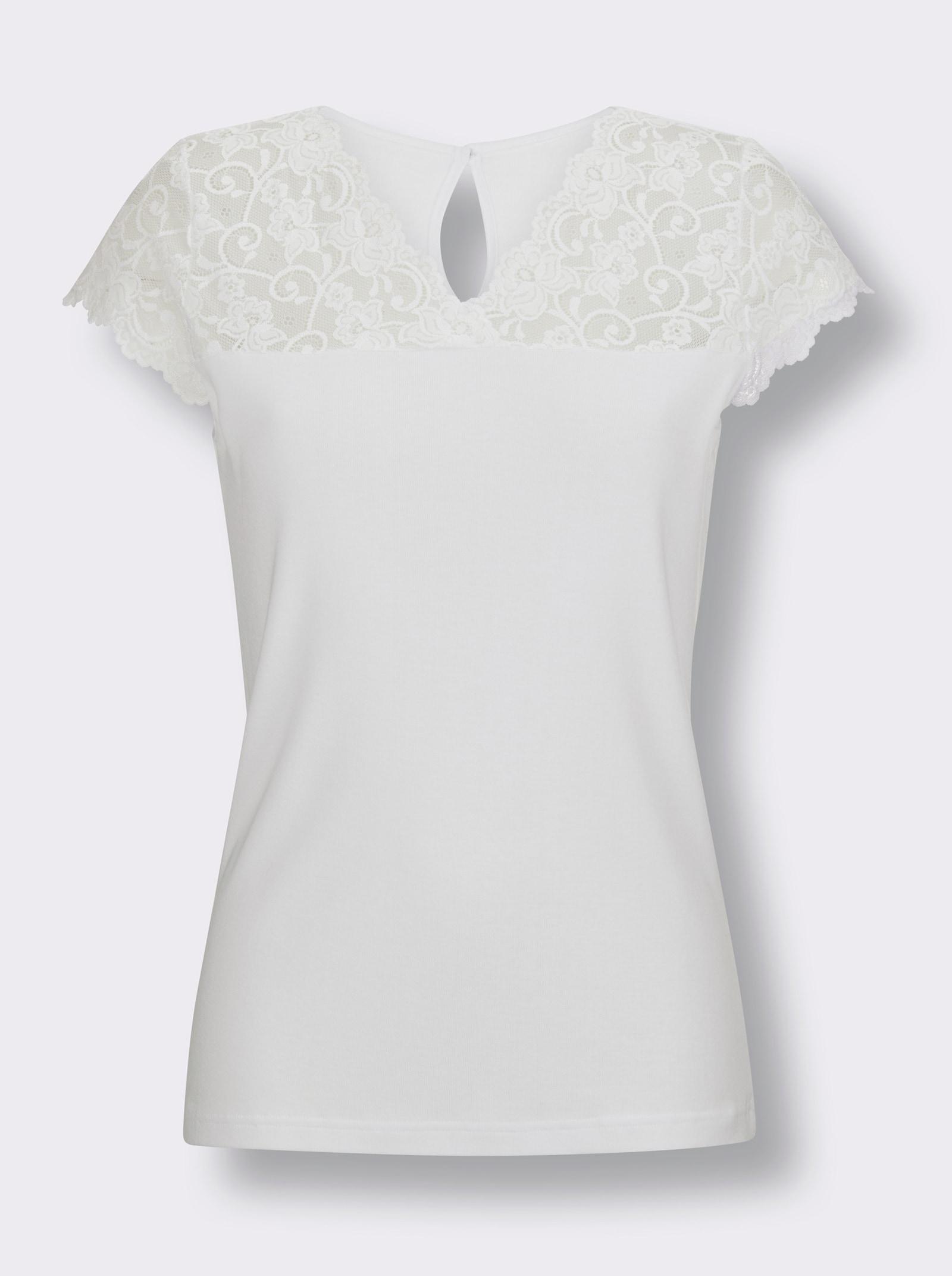 wäschepur Košilka se saténovou paspulkou - bílá