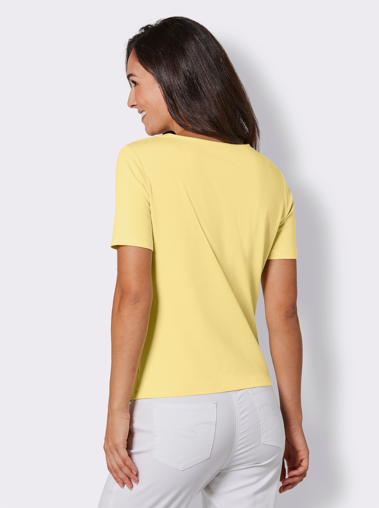 Shirt van modal/katoen - citroen