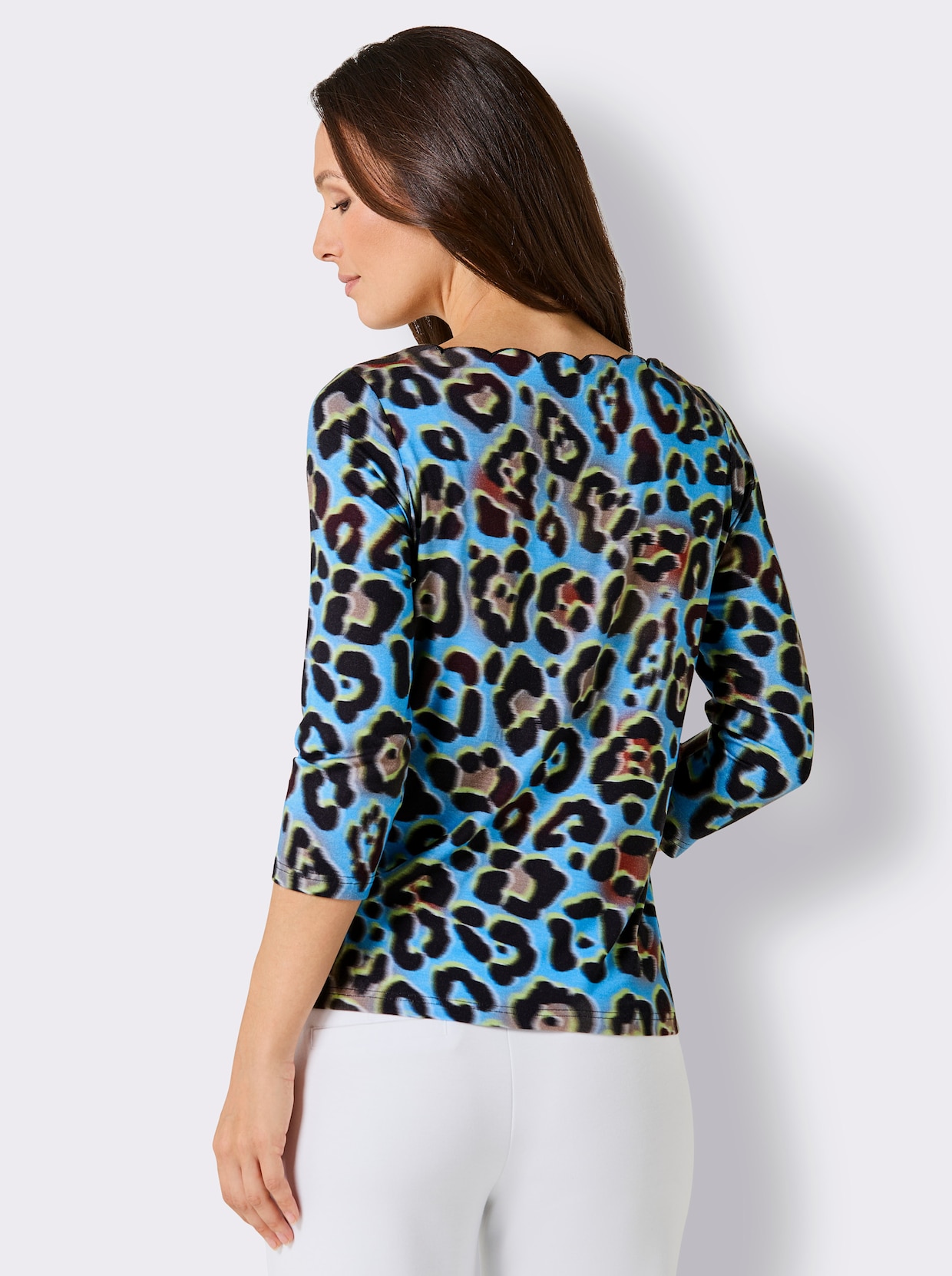 CREATION L PREMIUM 3/4-Arm-Shirt - schwarz-aqua-bedruckt