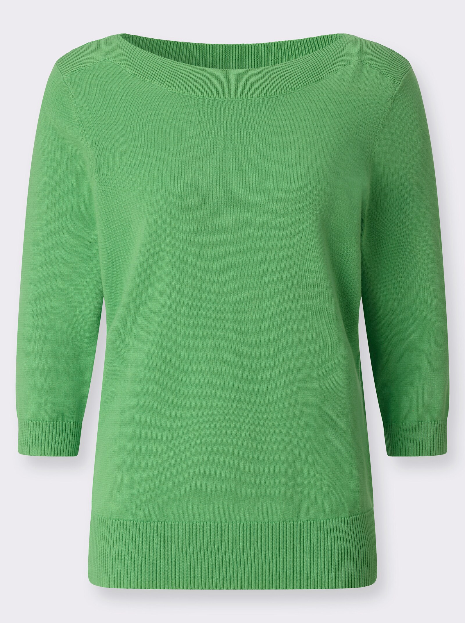 3/4 Arm-Pullover mit U-Boot-Ausschnitt - apfel