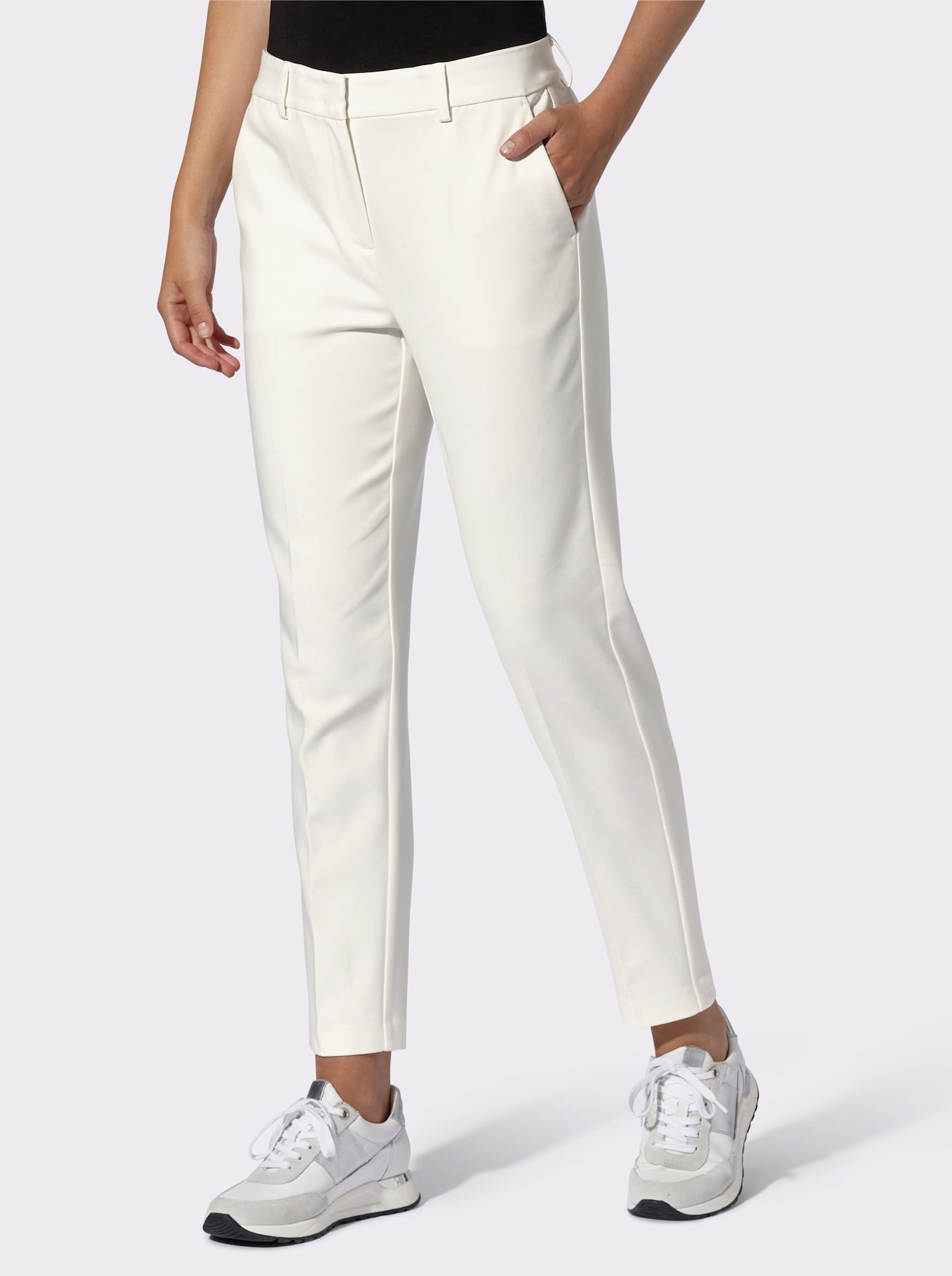 heine Bügelfaltenhose mit unsichtbarem Dehnbund - ecru