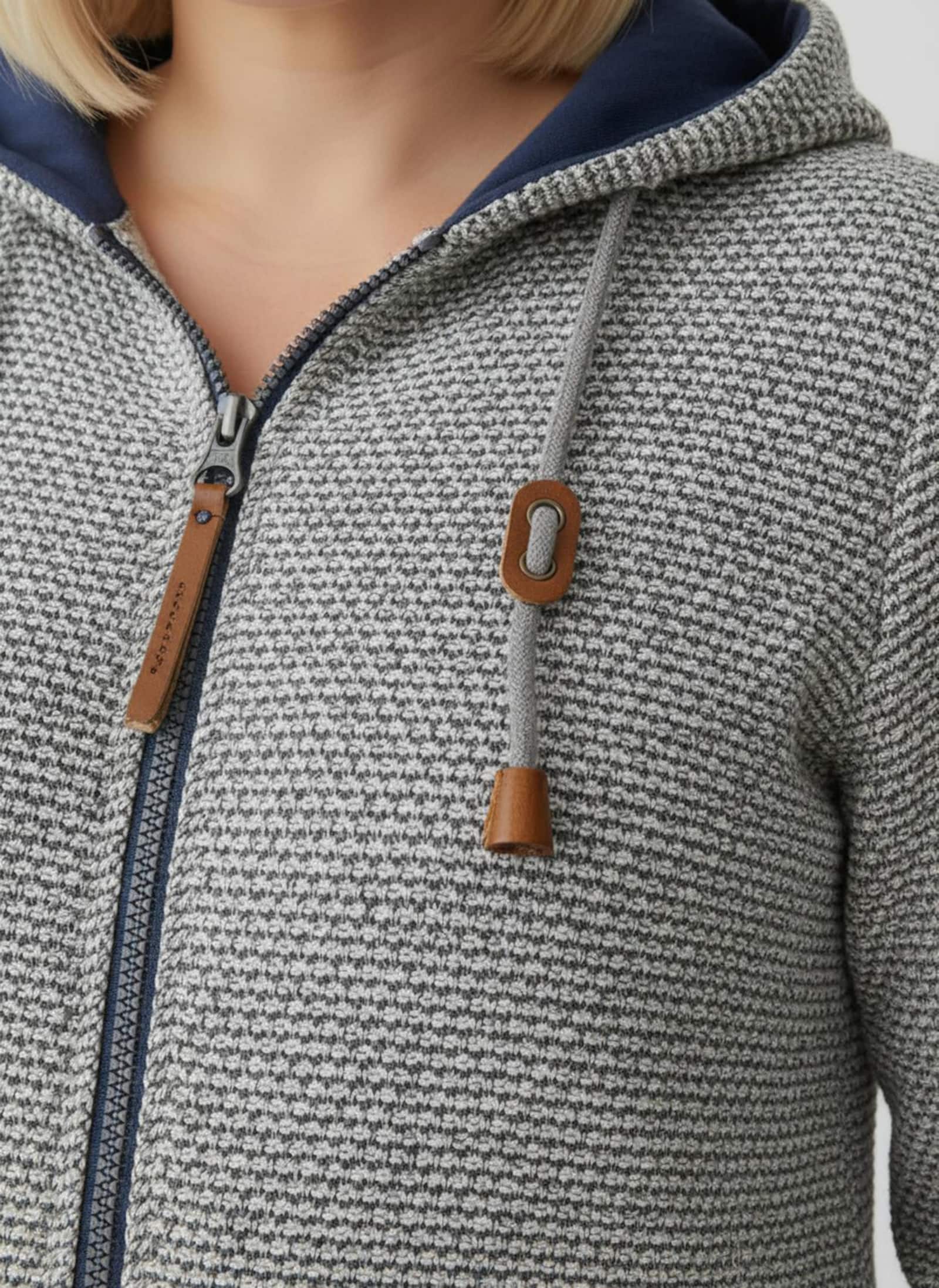 Sweatjacke mit Kapuze - steingrau-rauchblau