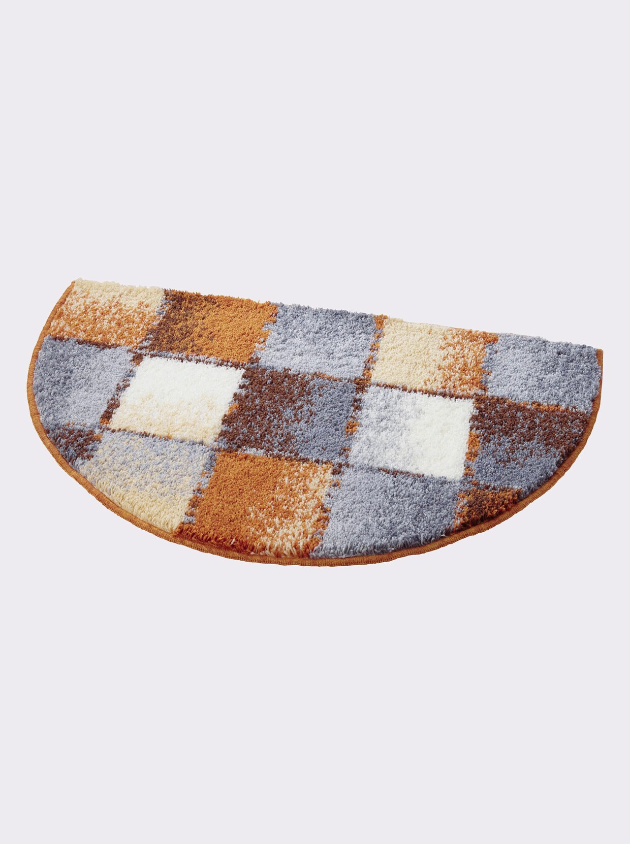 Grund Badmat - apricot/grijs gedessineerd