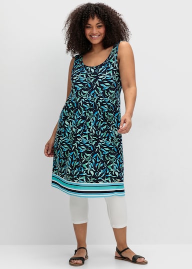 sheego Jerseykleid - marine bedruckt