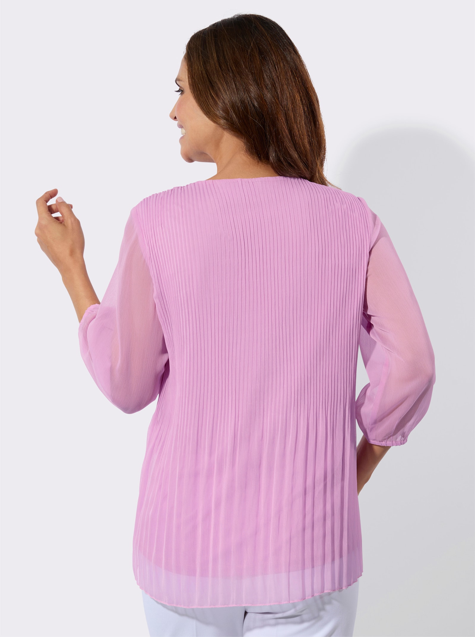 Chemisier long plissé - orchidée