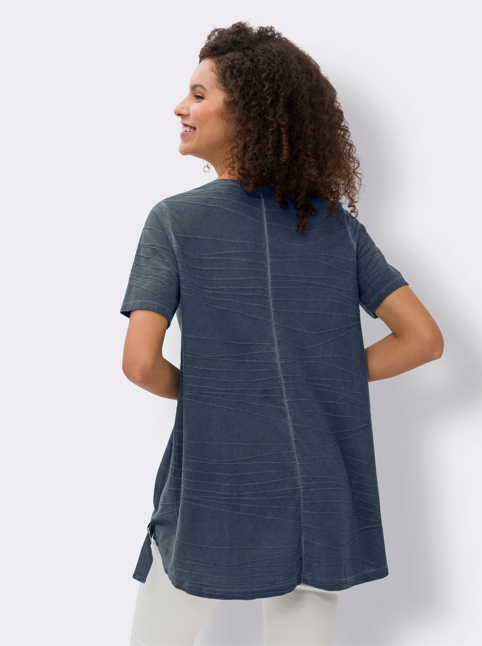 heine Longshirt in Oil-dyed-Optik - rauchblau