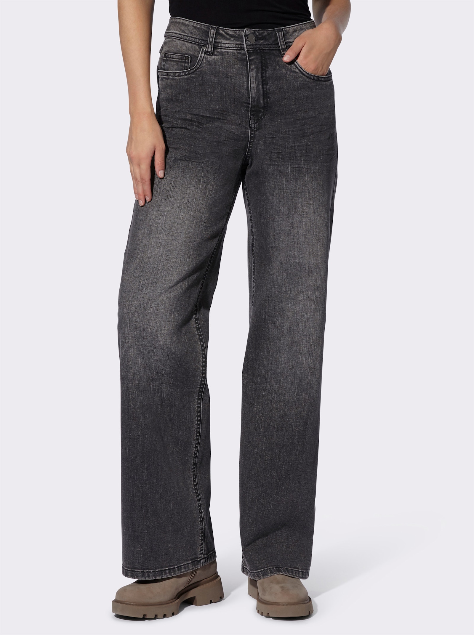 heine Jean avec jambes larges - graphite denim