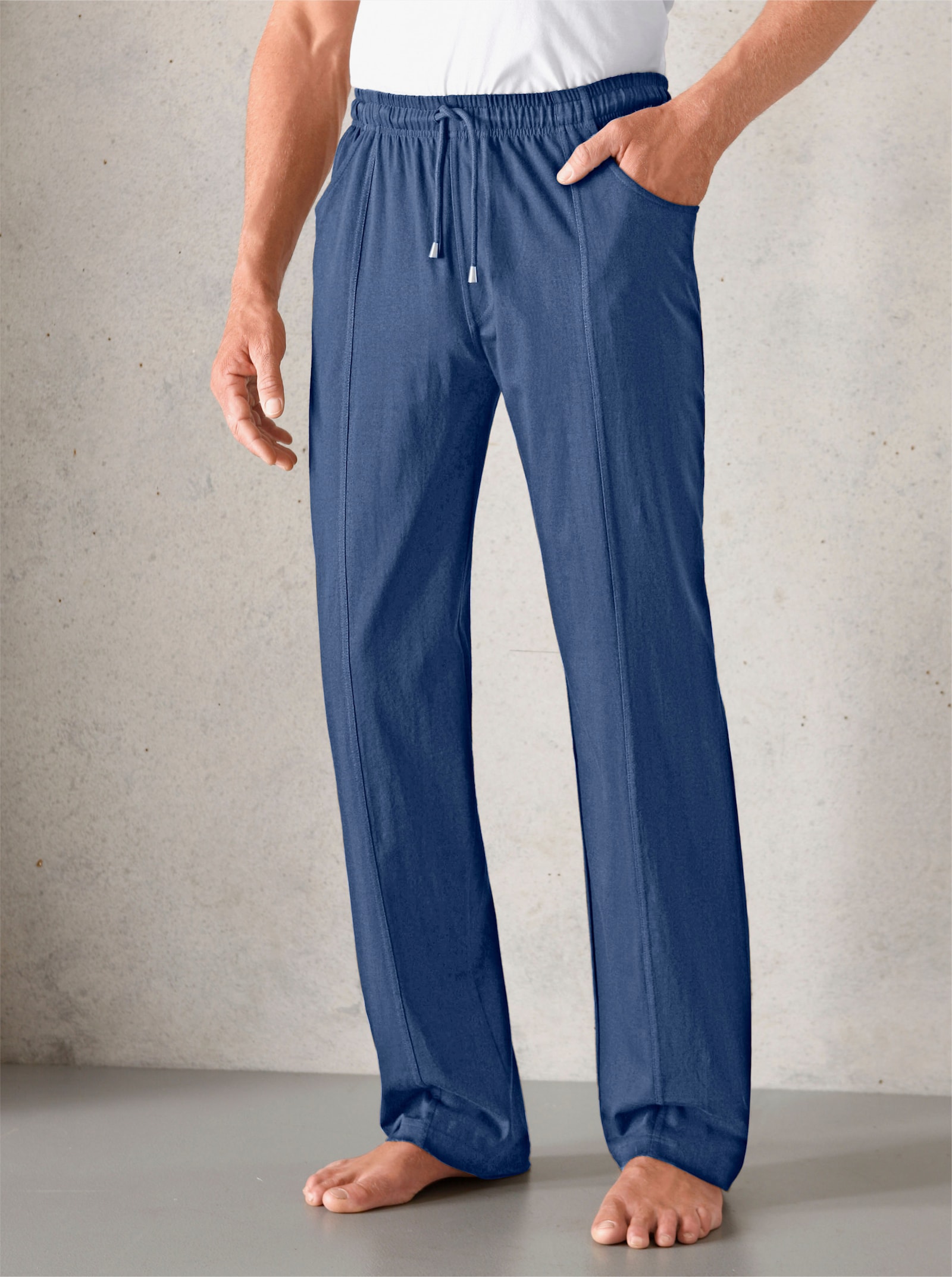 Freizeithose mit Tunnelzug - jeansblau