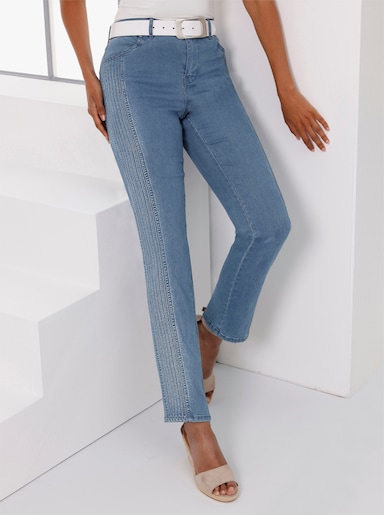 CREATION L PREMIUM Jean extensible - bleu blanchi