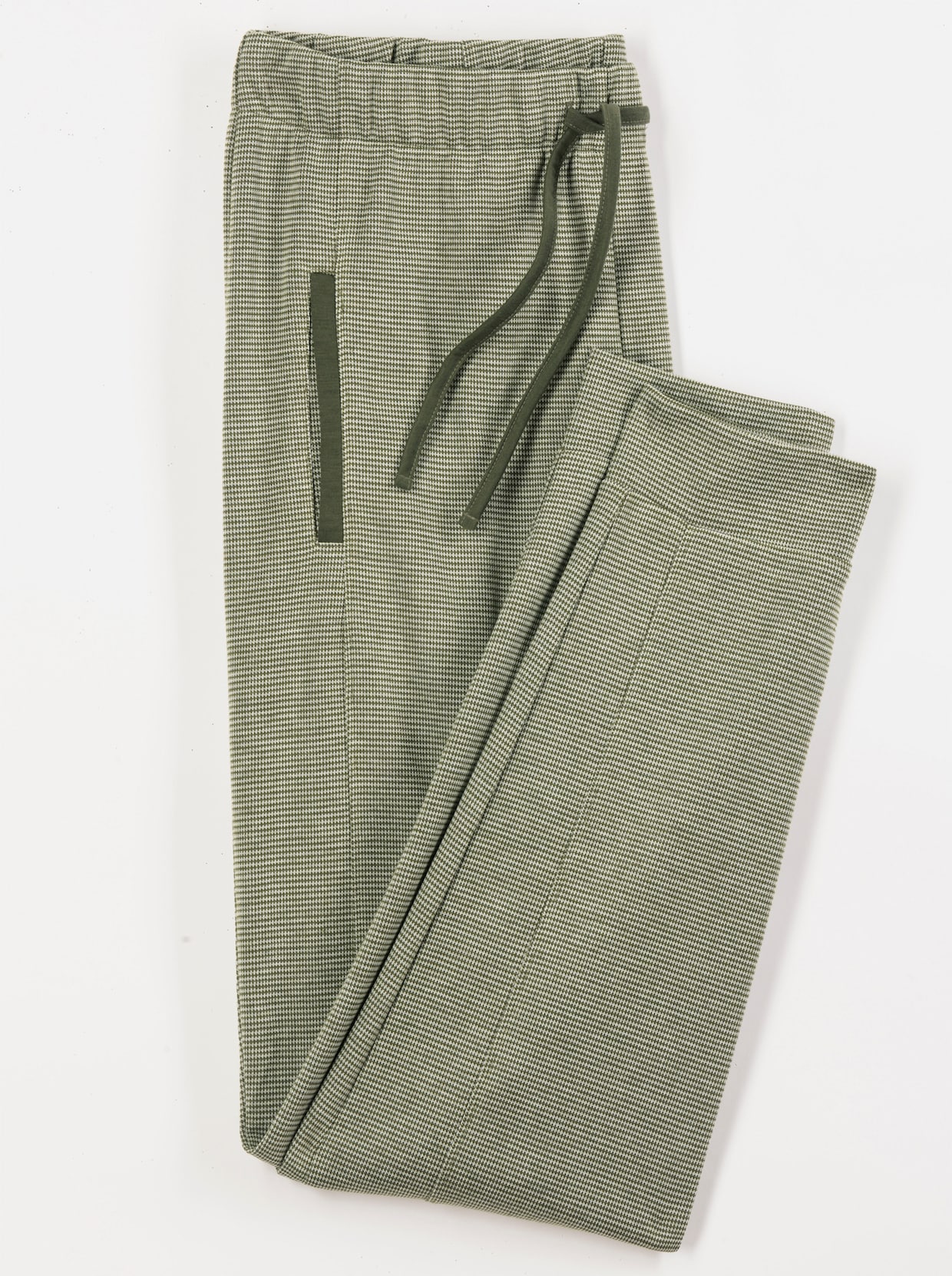 Jerseyhose in Melange-Optik - oliv-ecru-meliert