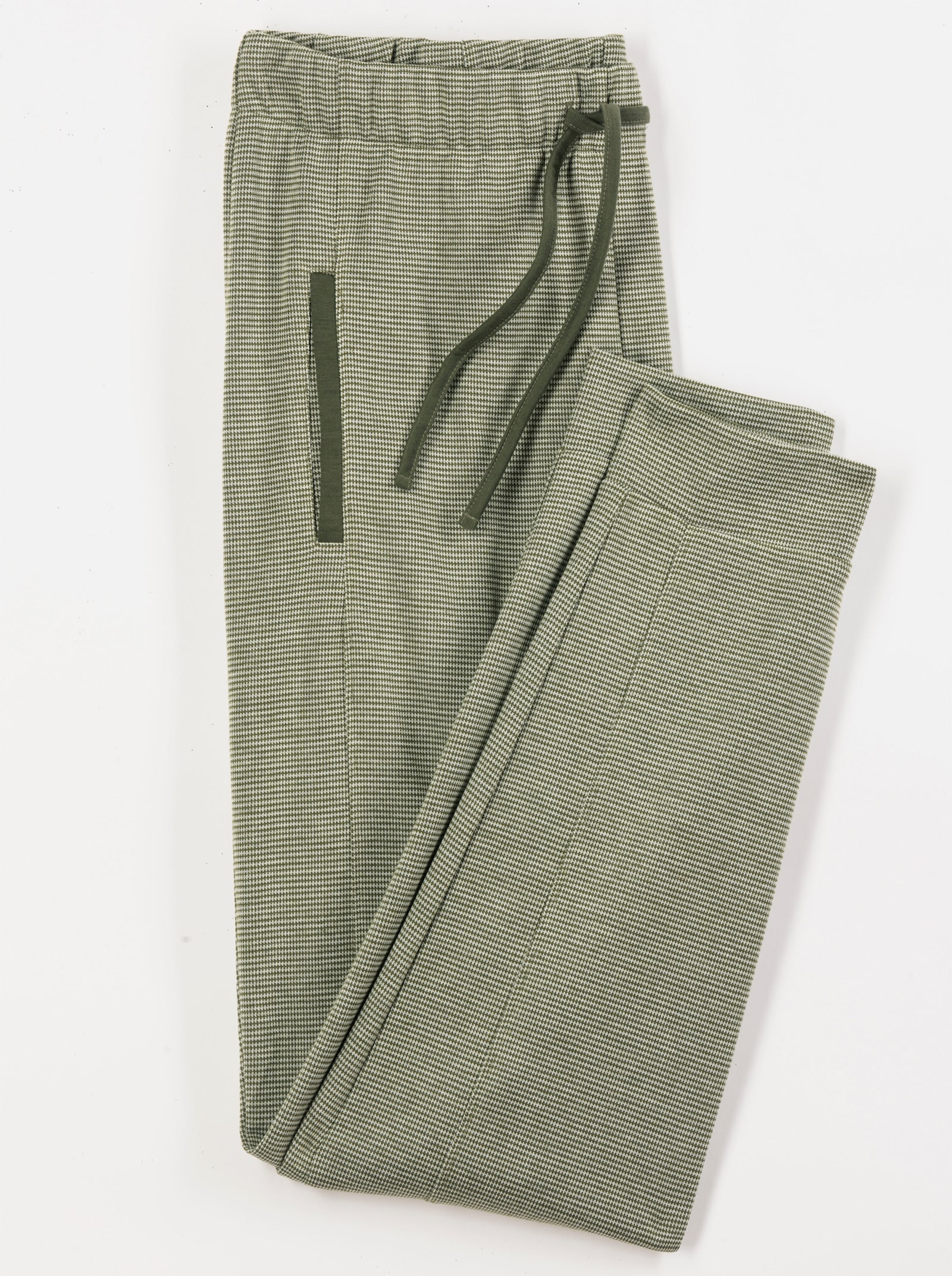 Jerseyhose in Melange-Optik - oliv-ecru-meliert