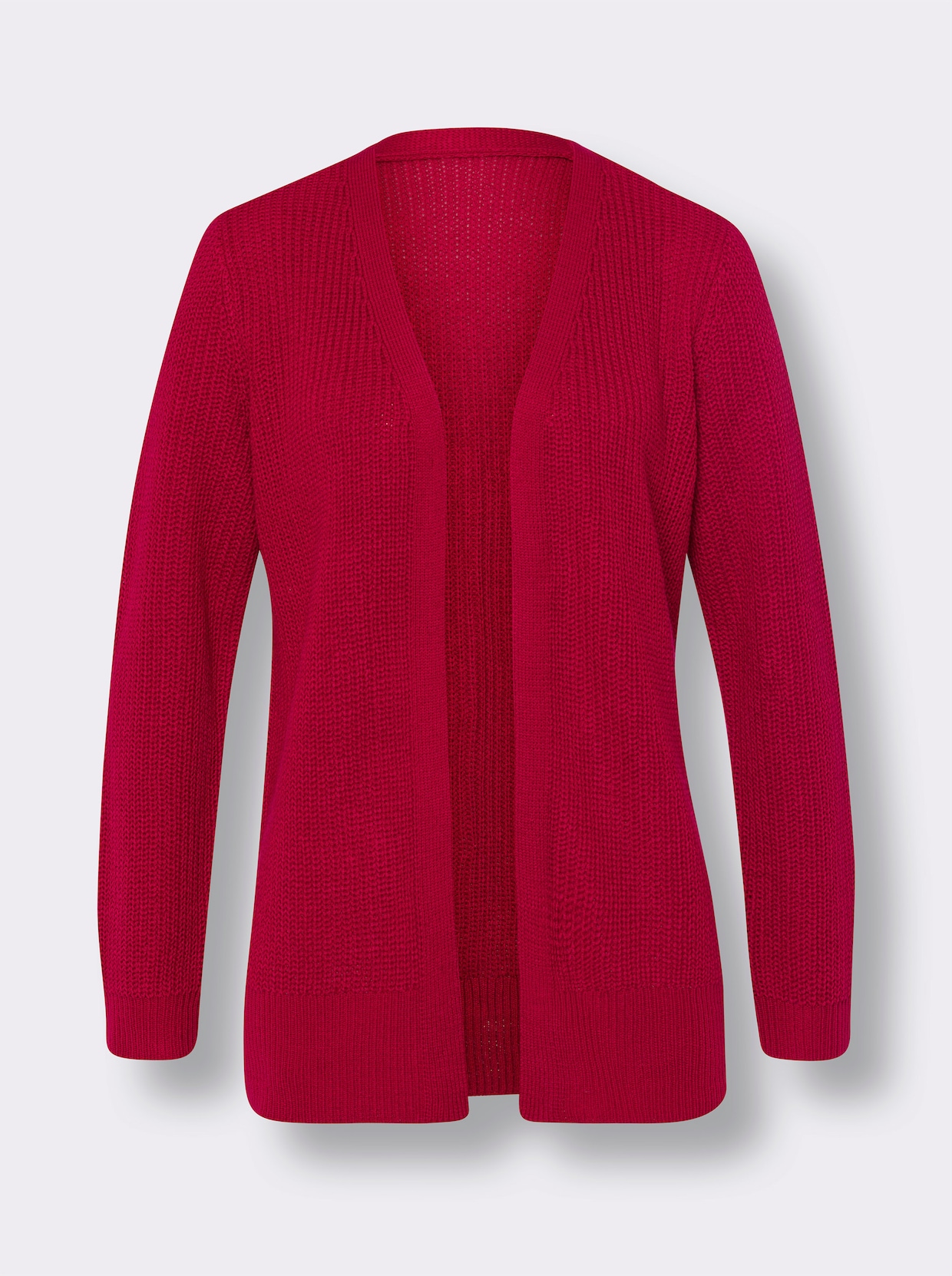 Dlouhý pletený kabátek - červená